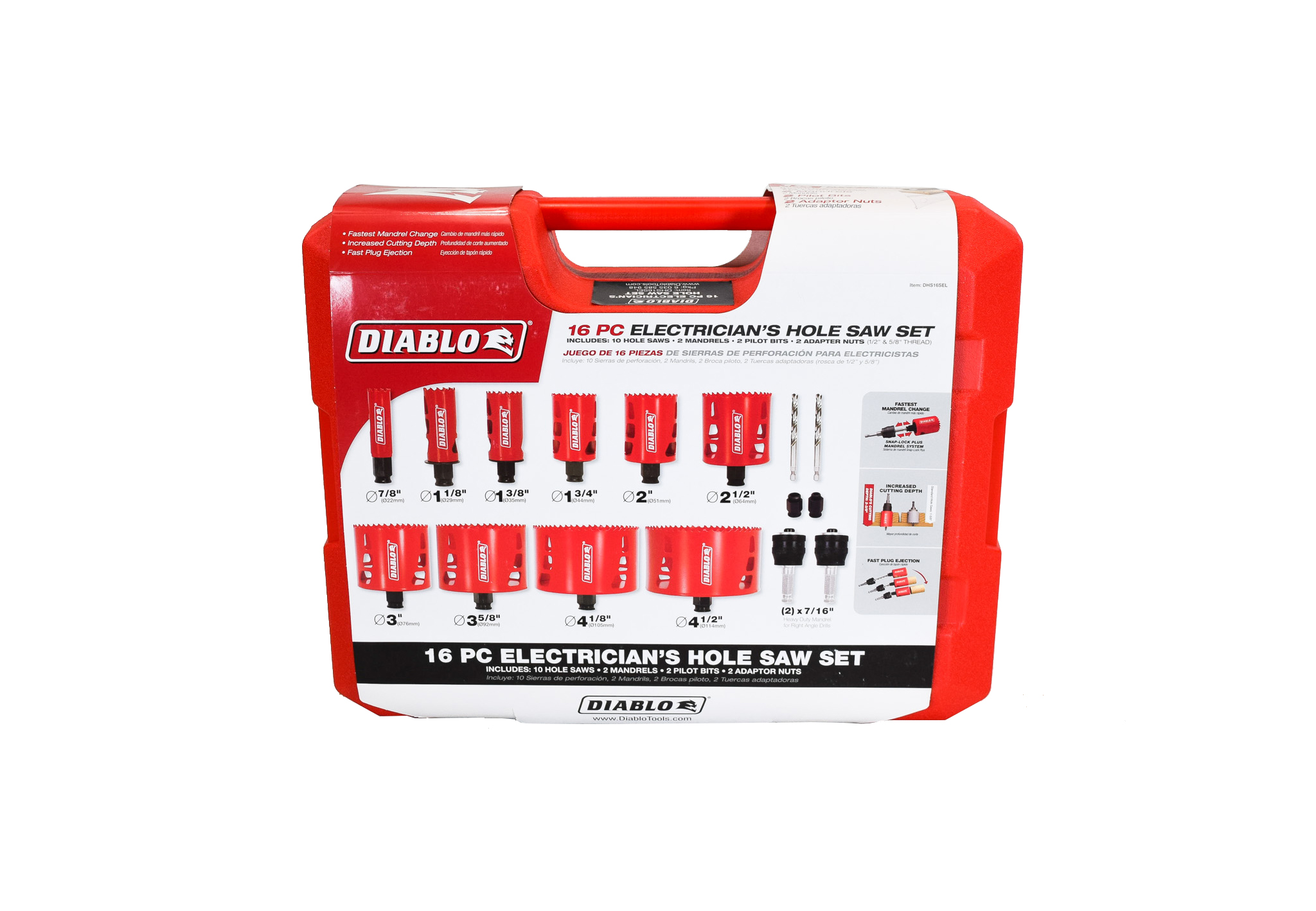 Diablo DHS16SEL 16 pc. Electrician s Bi Metal Hole Saw Set