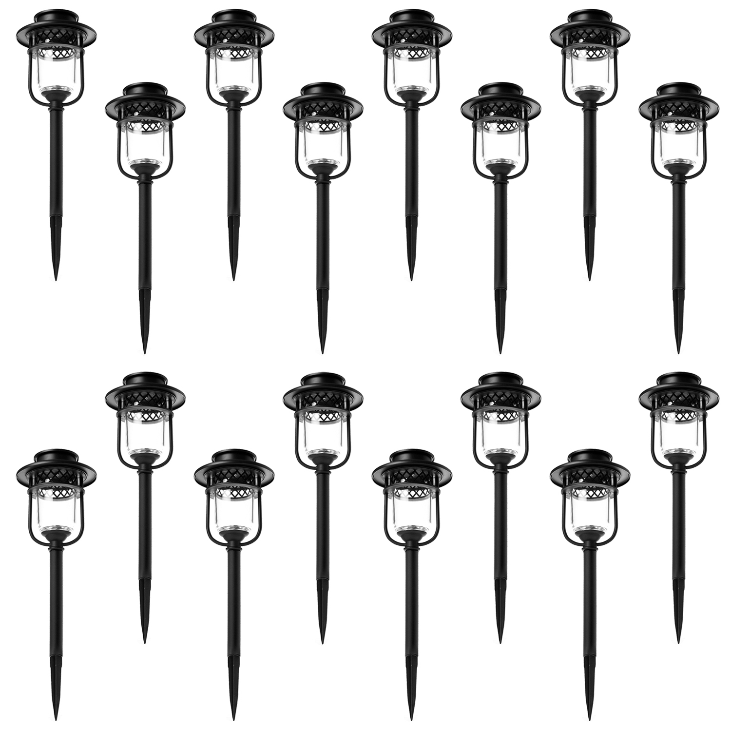 Home Zone Security Pathway & Garden Solar Glass Lights Stainless Steel 16 Set - Picture 1 of 6