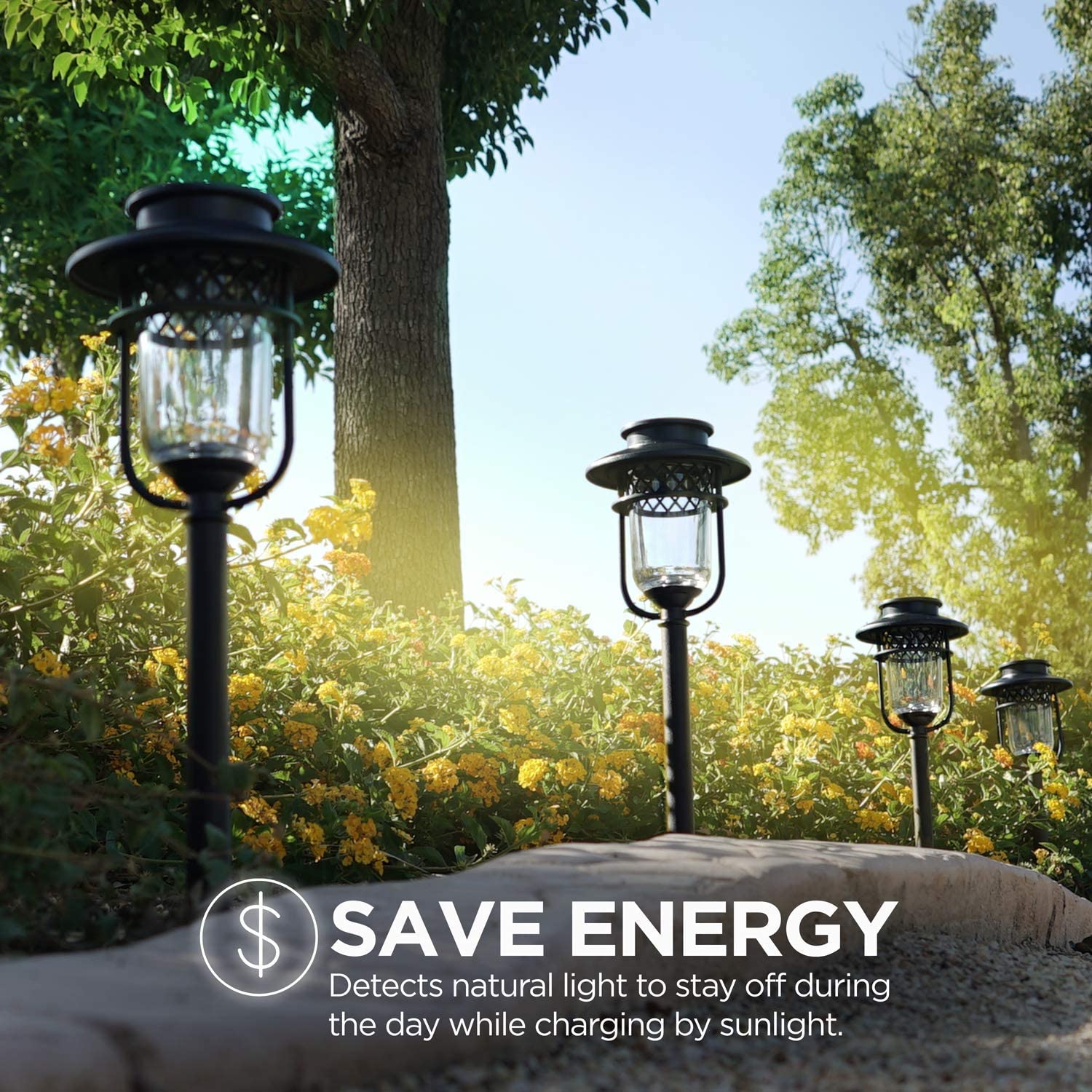 Home Zone Security Pathway & Garden Solar Glass Lights Stainless Steel 16 Set - Picture 6 of 6