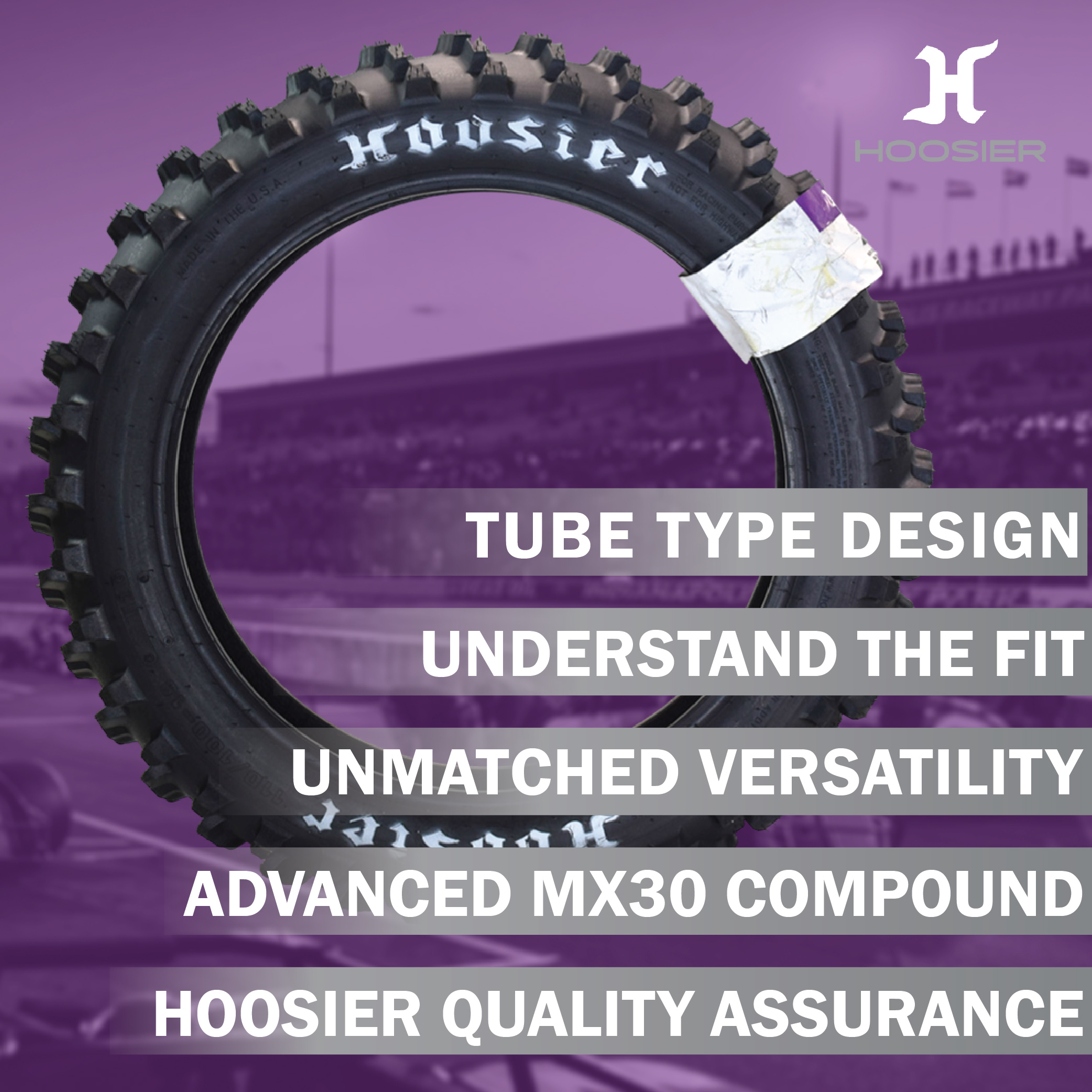 Hoosier Racing Tire 110/100-18 ST1 125,250,450cc Dirt Bike Rear