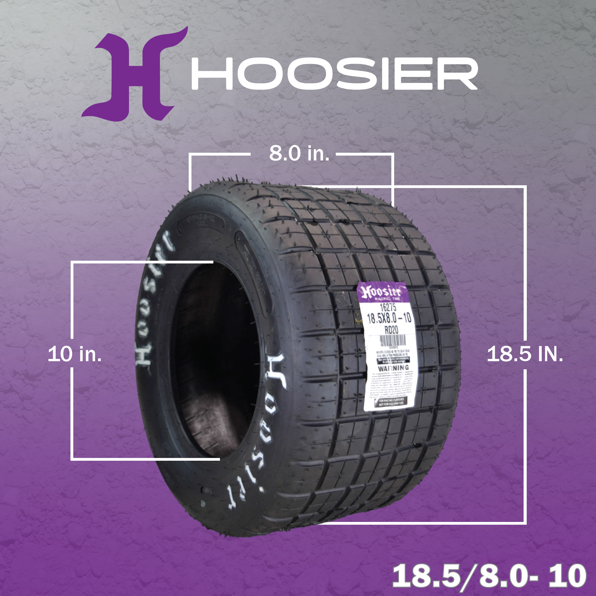 Hoosier Flat Track & TT Tire 18.5x8.0-10 CB RD20 | Aftermarket