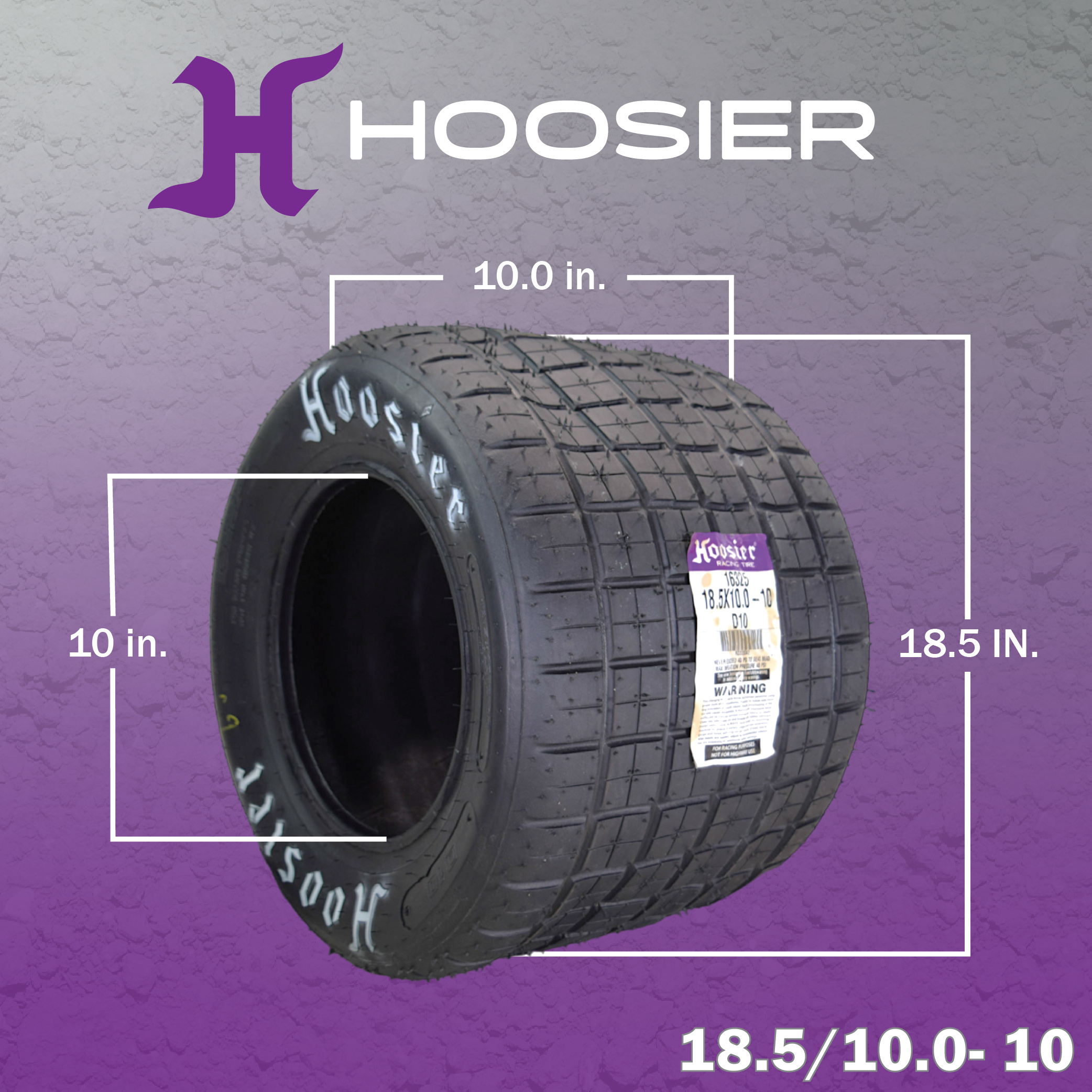 Hoosier Flat Track & TT Tires 18.5X10.0-10 CB D10 with Hoosier