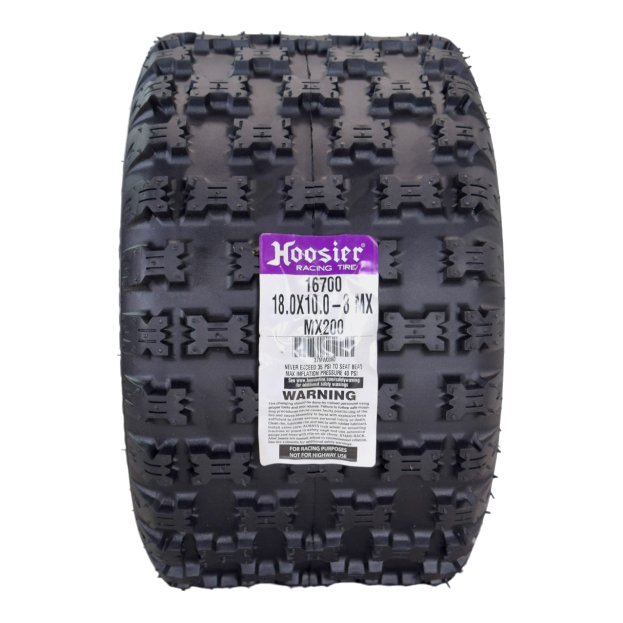 Hoosier MX Rear Tires 18.0X10.0-8 16700MX200 - with Hoosier