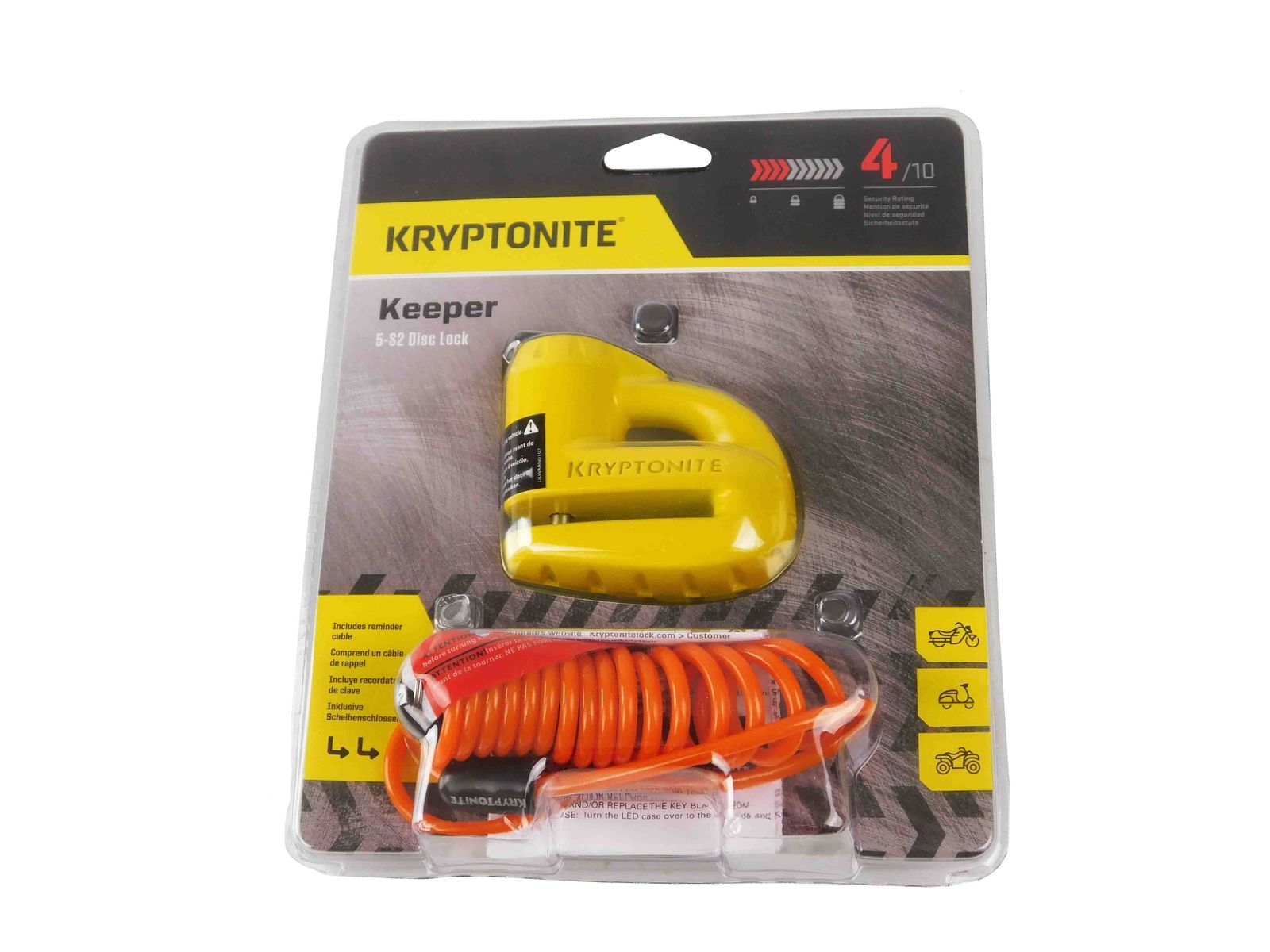 Lucchetto A Disco Kryptonite New York Noose 1213 Con Catena E Promemoria – Nero