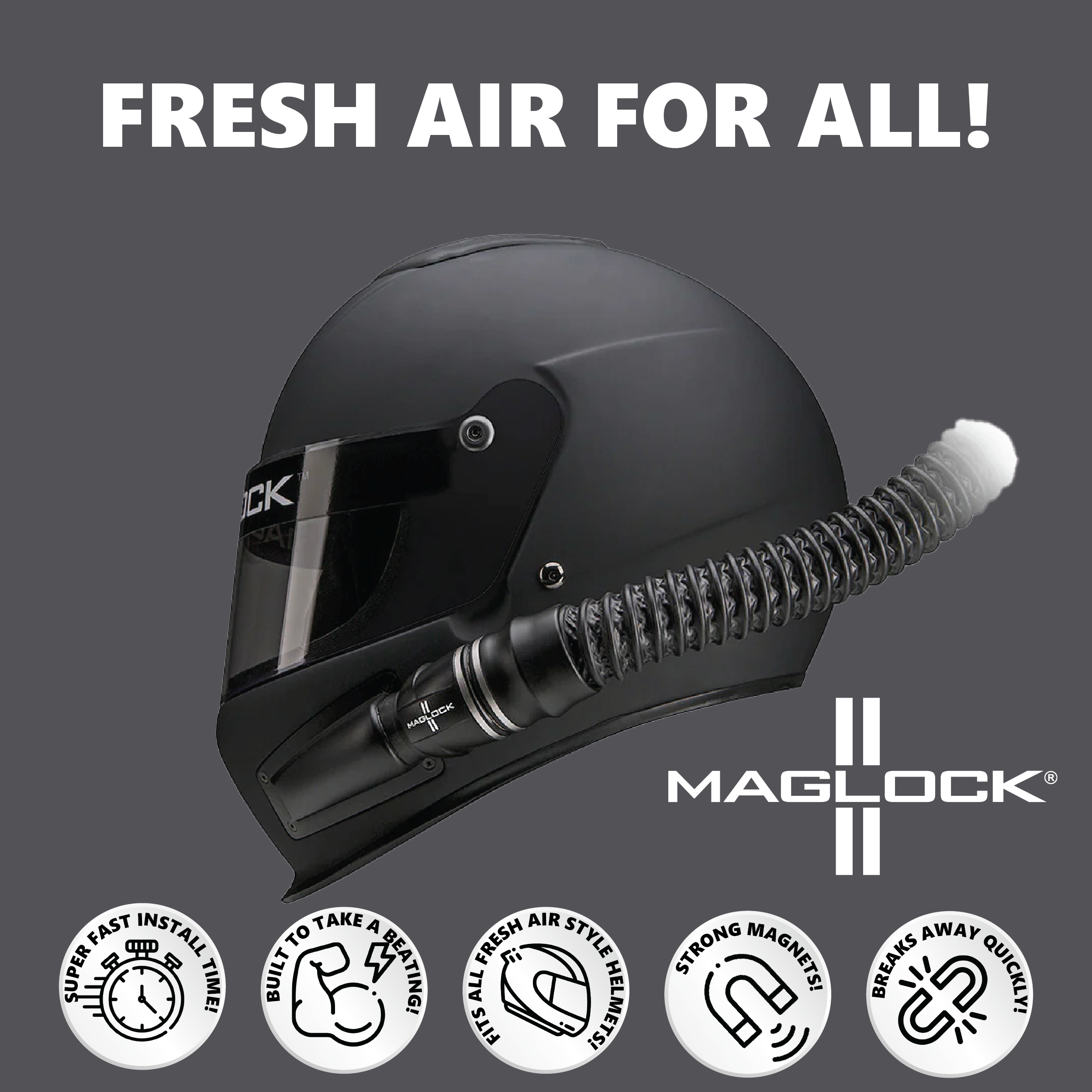 Maglock 6-Ft Forced Fresh Air Hose for Maglock Magnetic Forced Air Helmet System - Bild 5 von 9