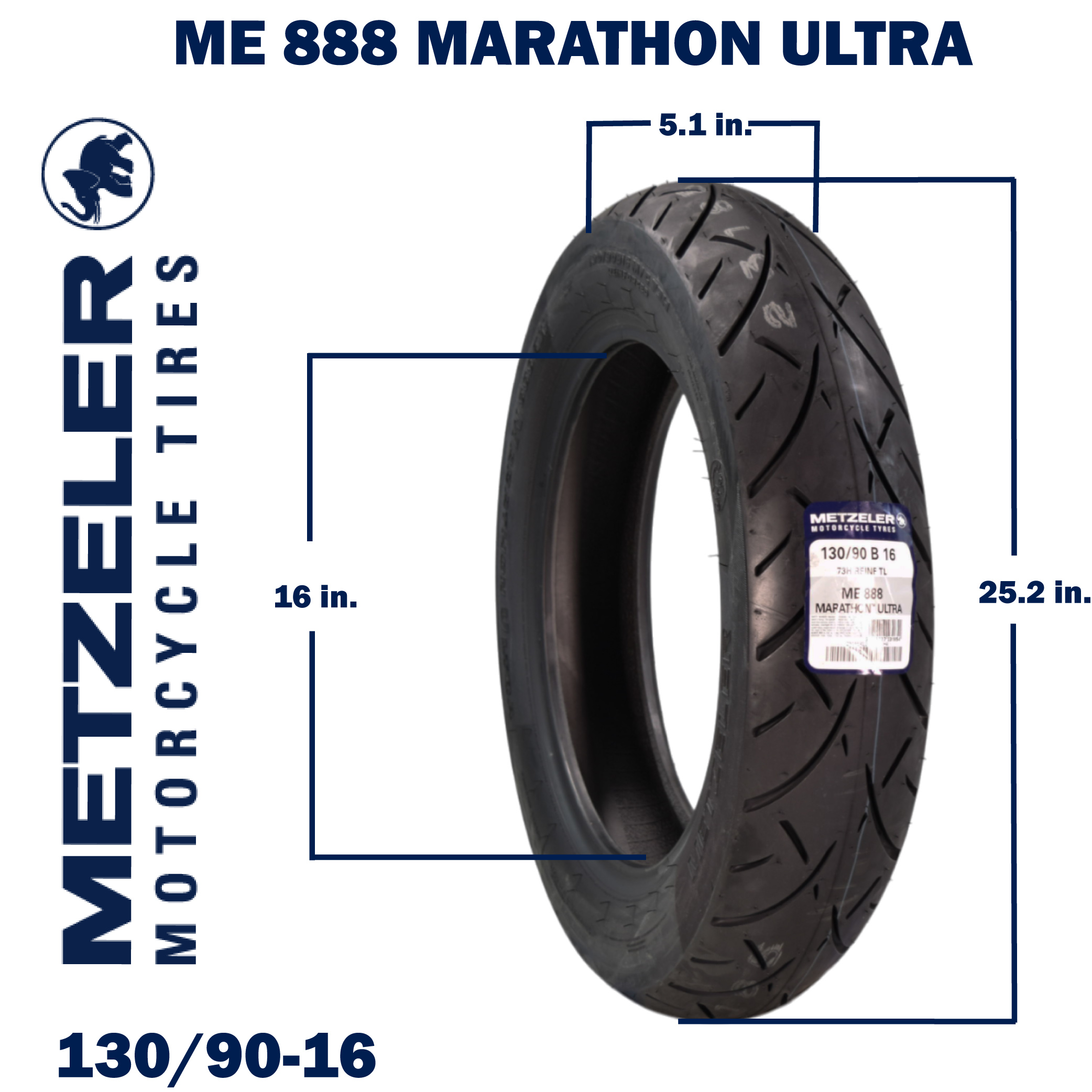 Metzeler ME 888 Marathon Ultra Rear 130/90B16 73H Motorcycle Tire