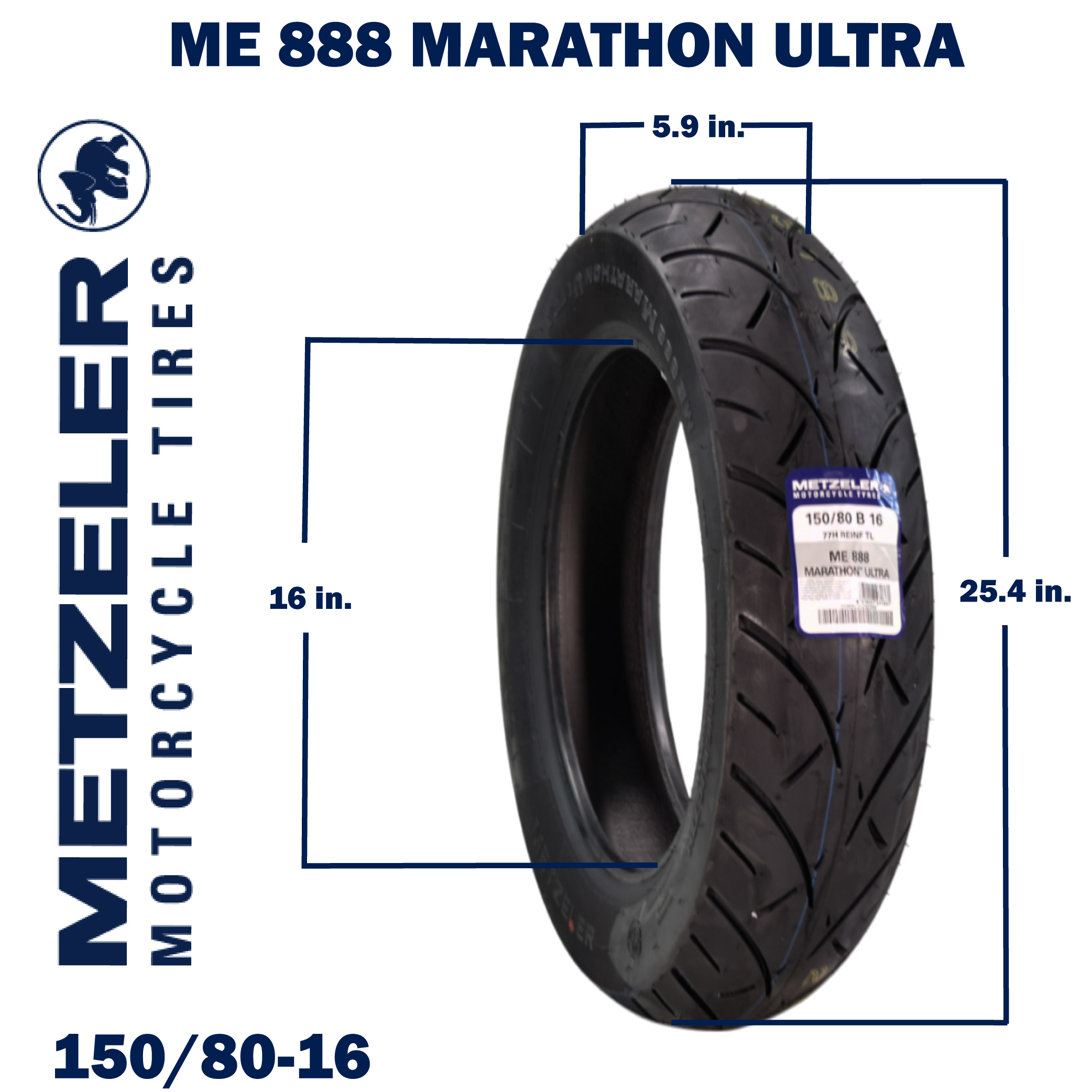 Metzeler ME 888 Marathon Ultra Rear 150/80-16 77H Motorcycle Tire 