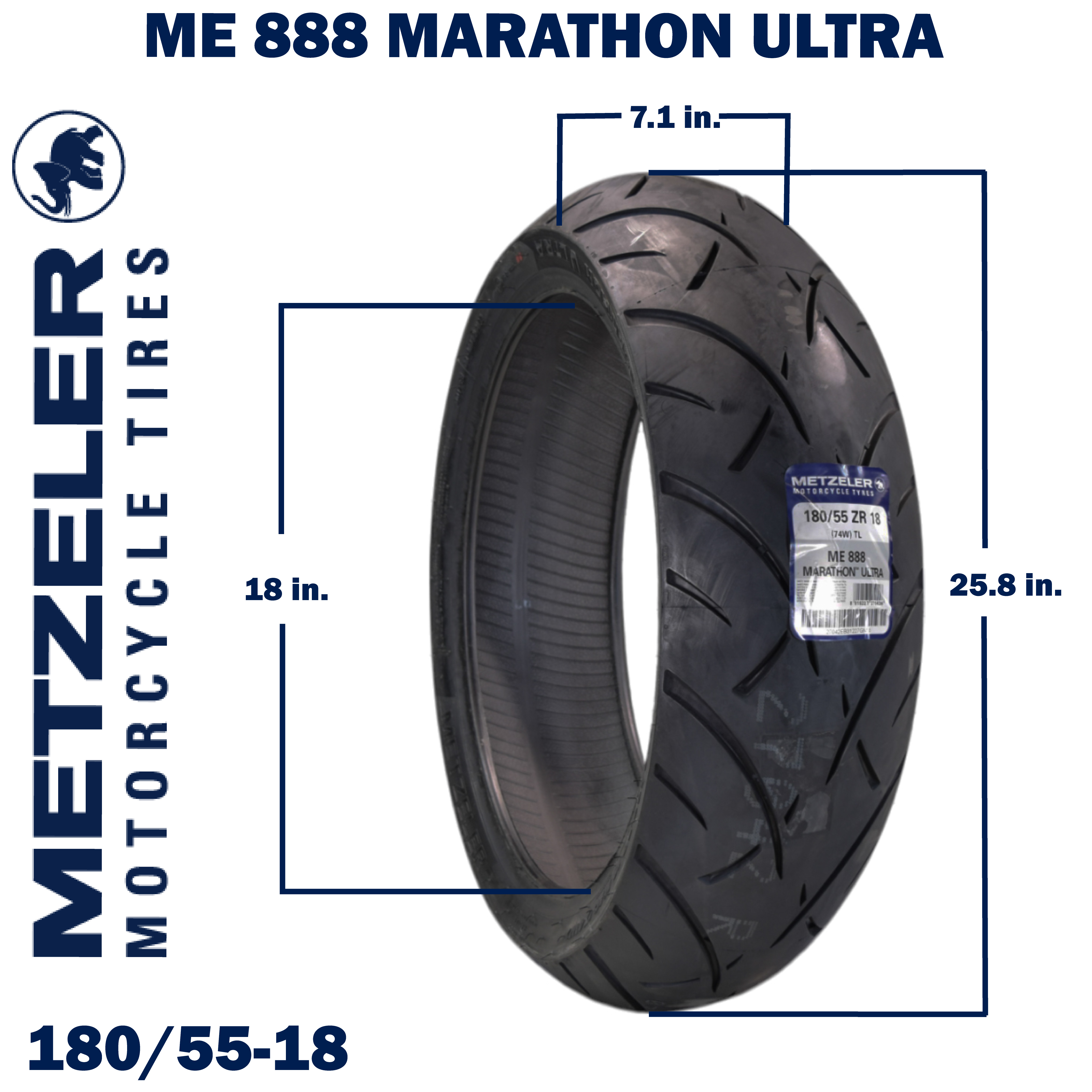 Metzeler ME 888 Marathon Ultra Rear 180/55ZR18 74W Motorcycle Tire