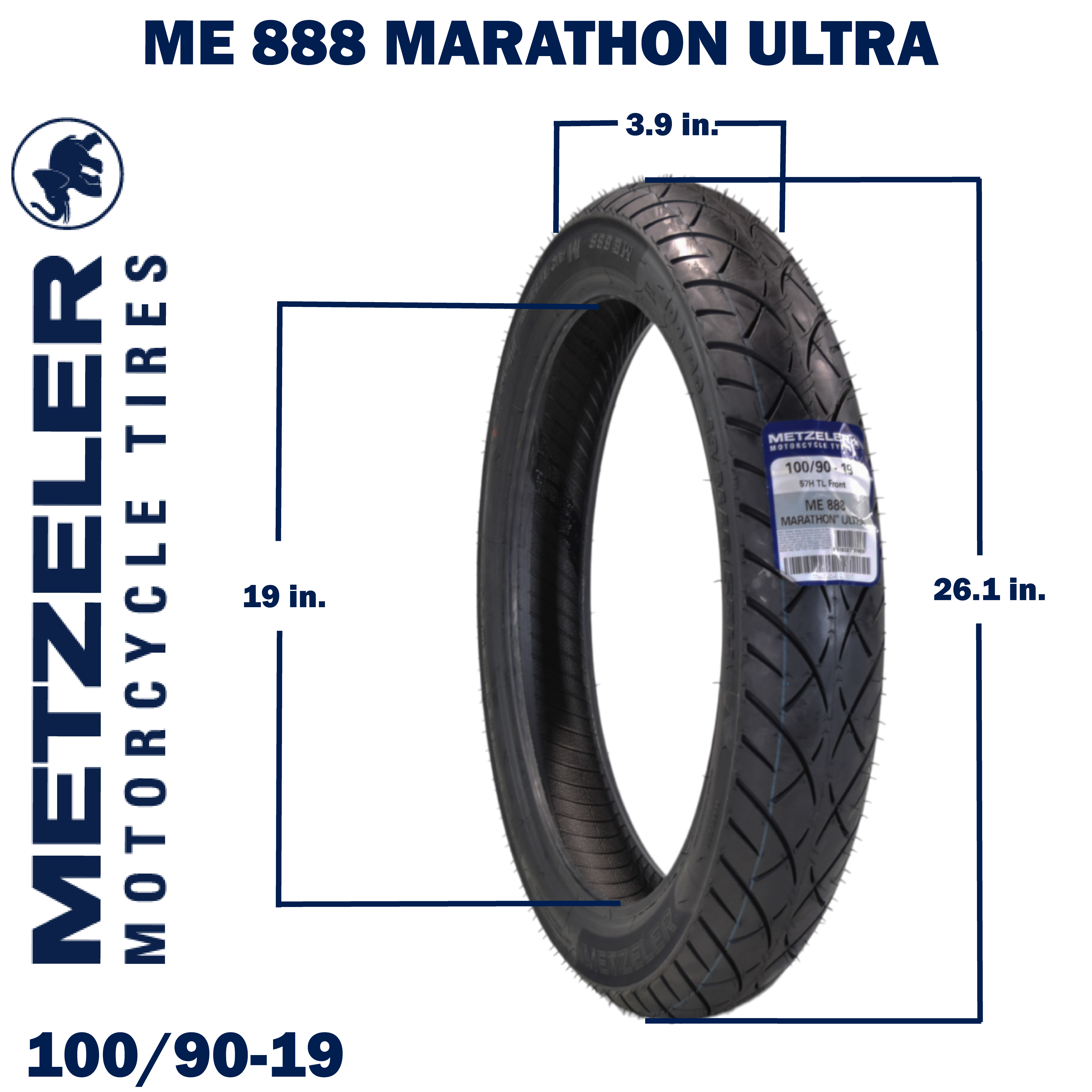 Metzeler ME 888 Marathon Ultra Front 100/90-19 57H Motorcycle Tire