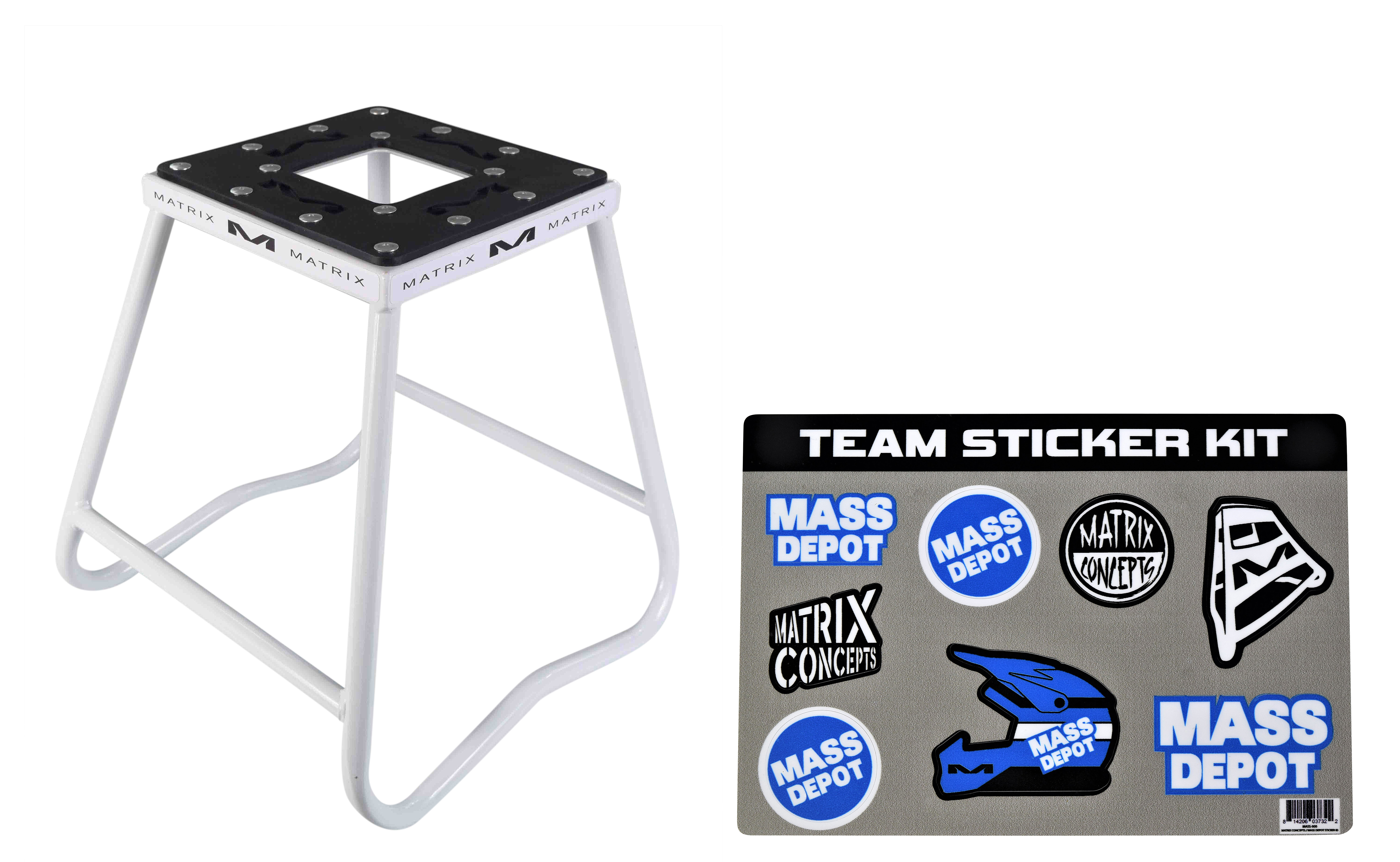 Soporte de acero Matrix Concepts C1 con diseño anti-roca para motos de tierra (blanco) - Imagen 1 de 9