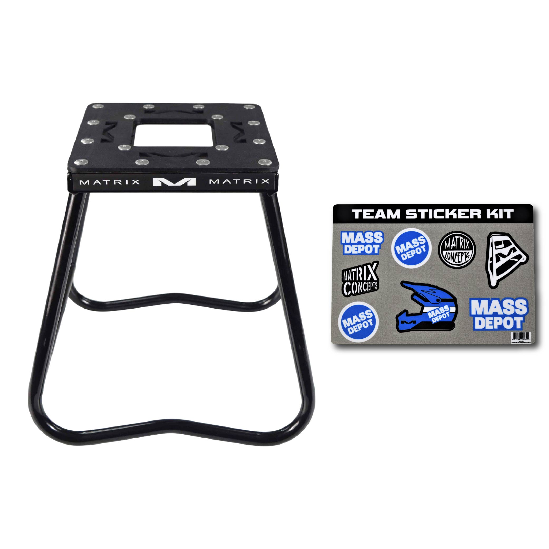 Matrix Concepts C1 Steel Stand w/ Anti-Rock Design for Dirt Bikes (Black)