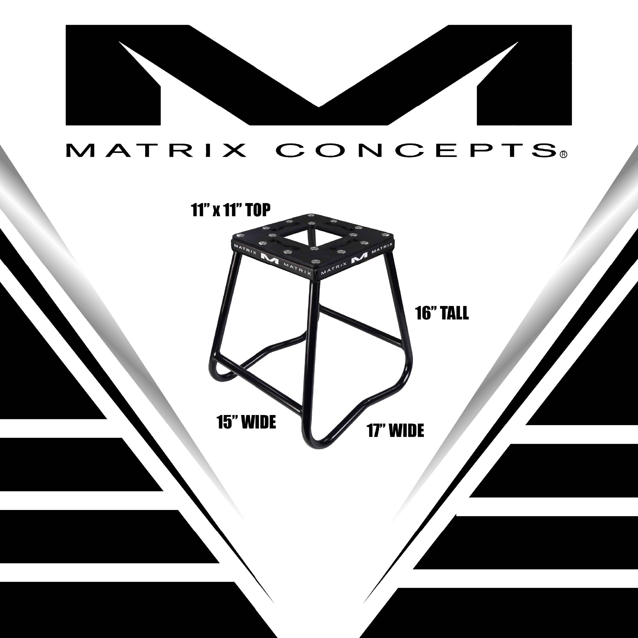 Matrix Concepts C1 Steel Stand w/ Anti-Rock Design for Dirt Bikes (Black)