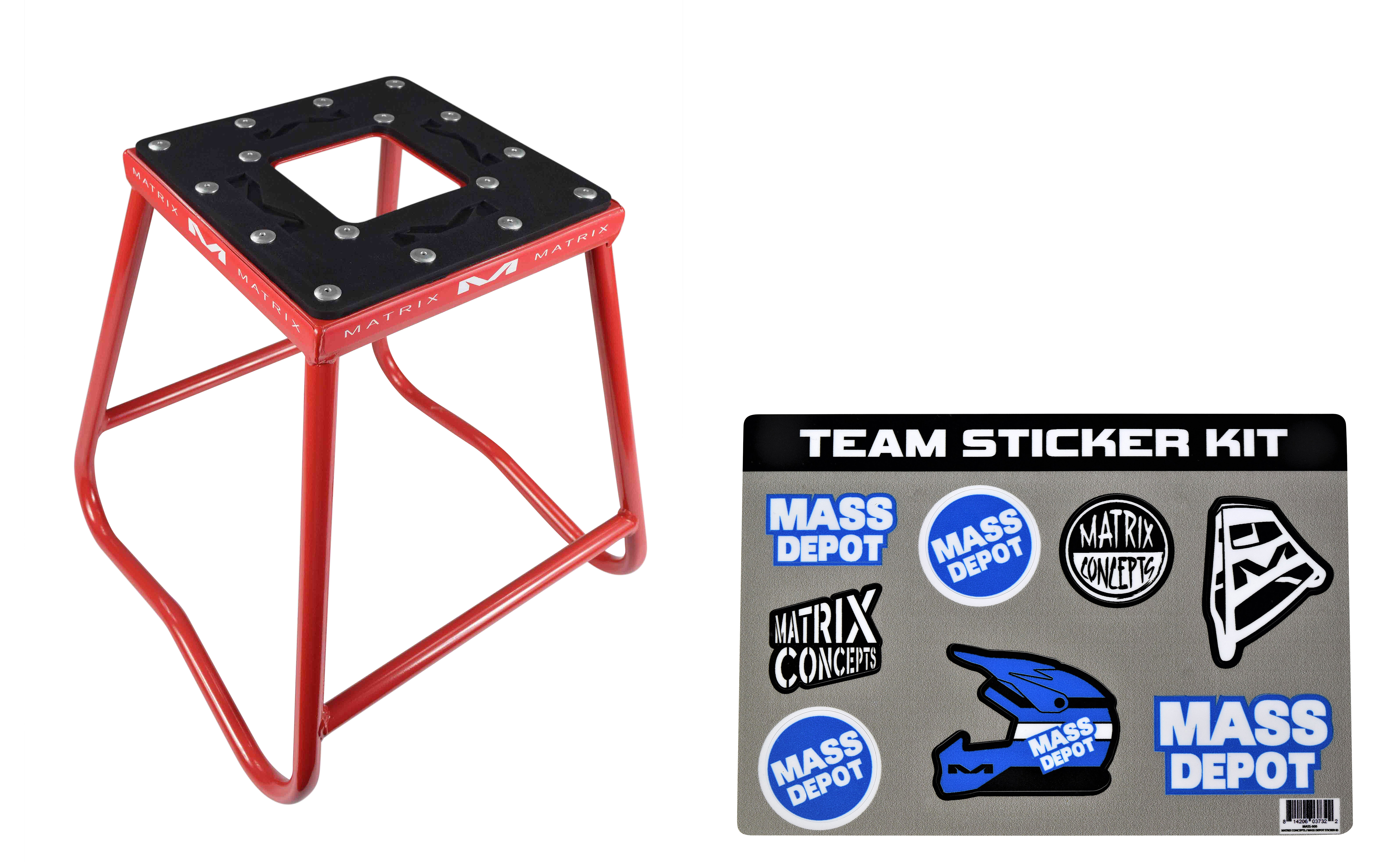 Soporte de acero Matrix Concepts C1 con diseño anti-roca para motos de tierra (rojo) - Imagen 1 de 9