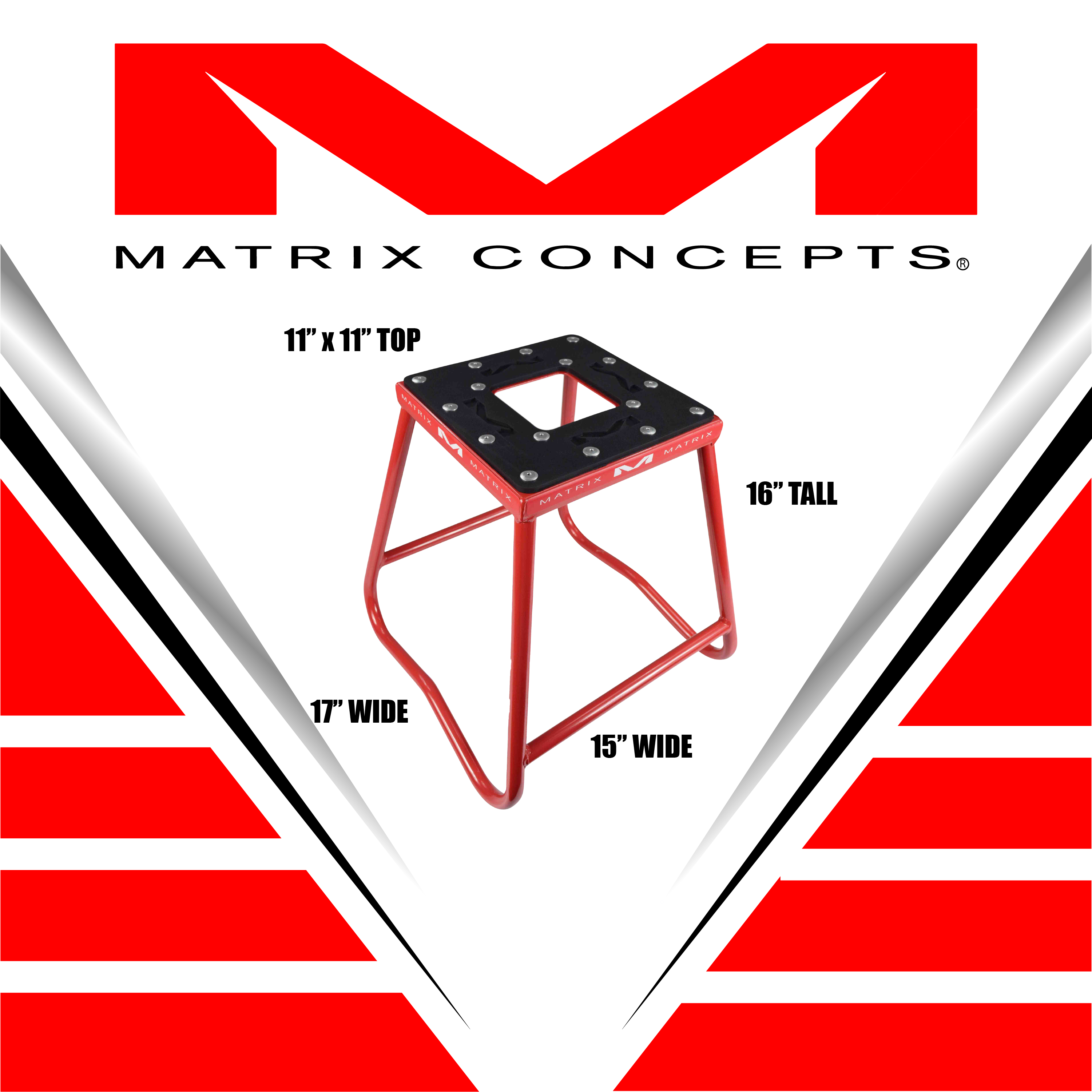 Soporte de acero Matrix Concepts C1 con diseño anti-roca para motos de tierra (rojo) - Imagen 2 de 9