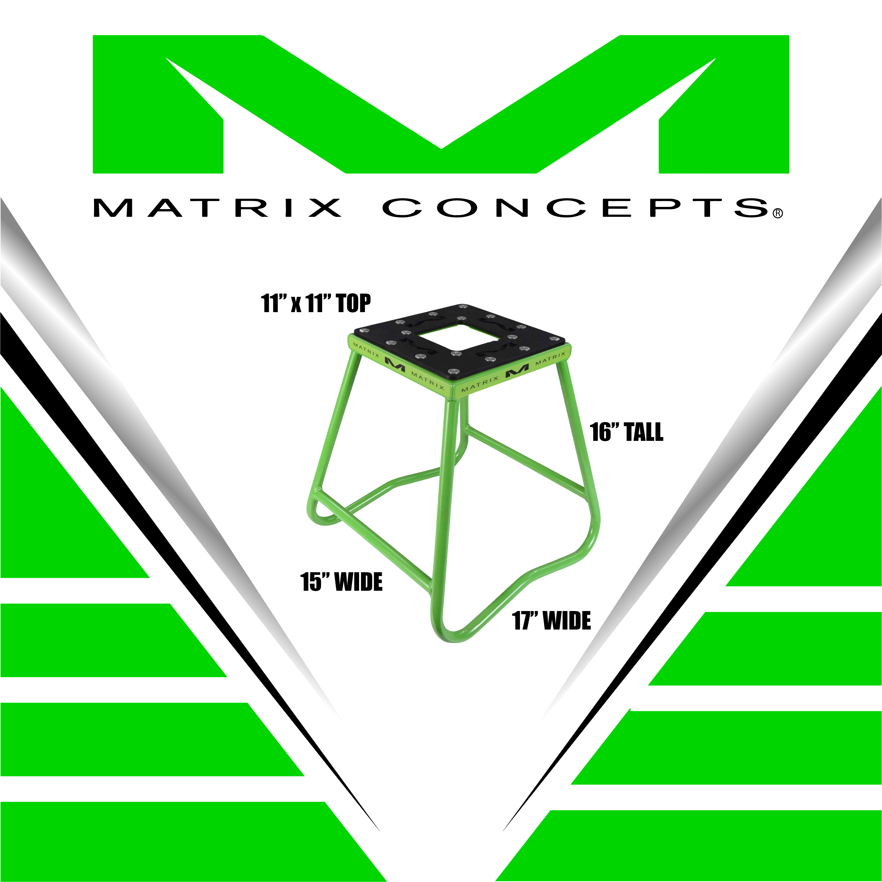Soporte de acero Matrix Concepts C1 con diseño anti-roca para motos de tierra (verde) - Imagen 2 de 9