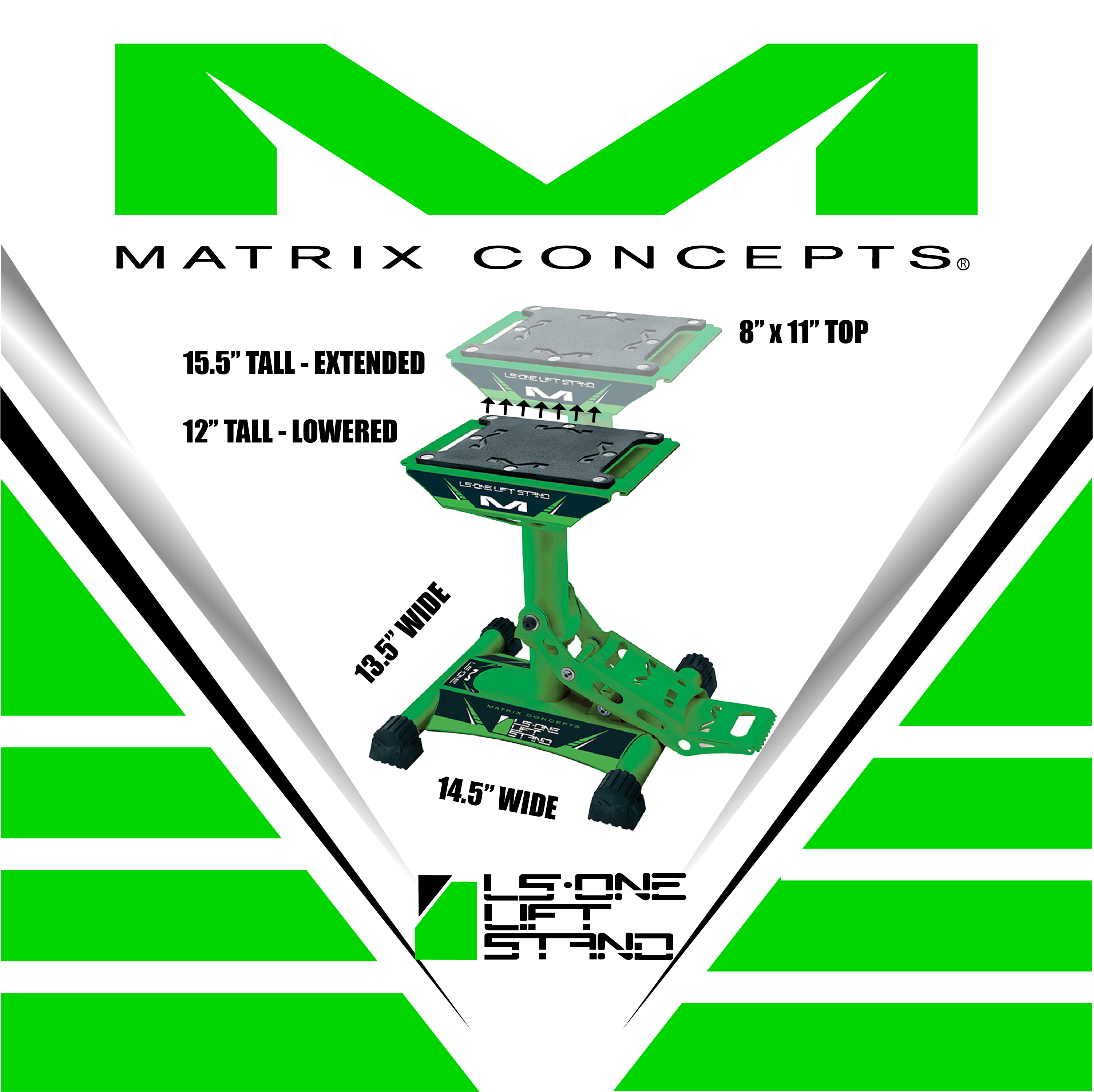 Matrix Concepts LS1 Lift Stand with 500 lbs Capacity for Dirt Bikes (Green)