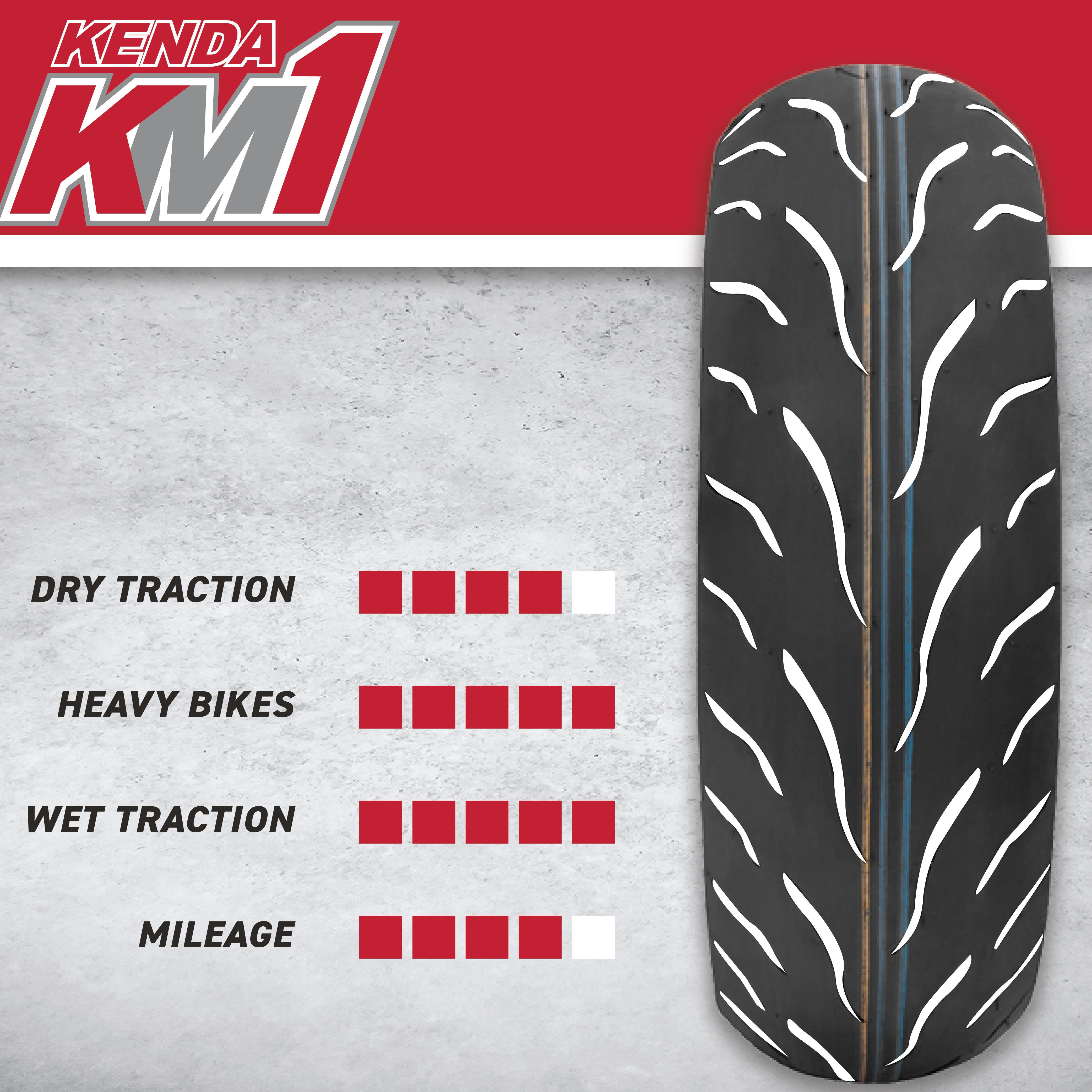 Kenda KM1 110/70R17 Sport Touring Motorcycle Tire 54H w/ Keychain