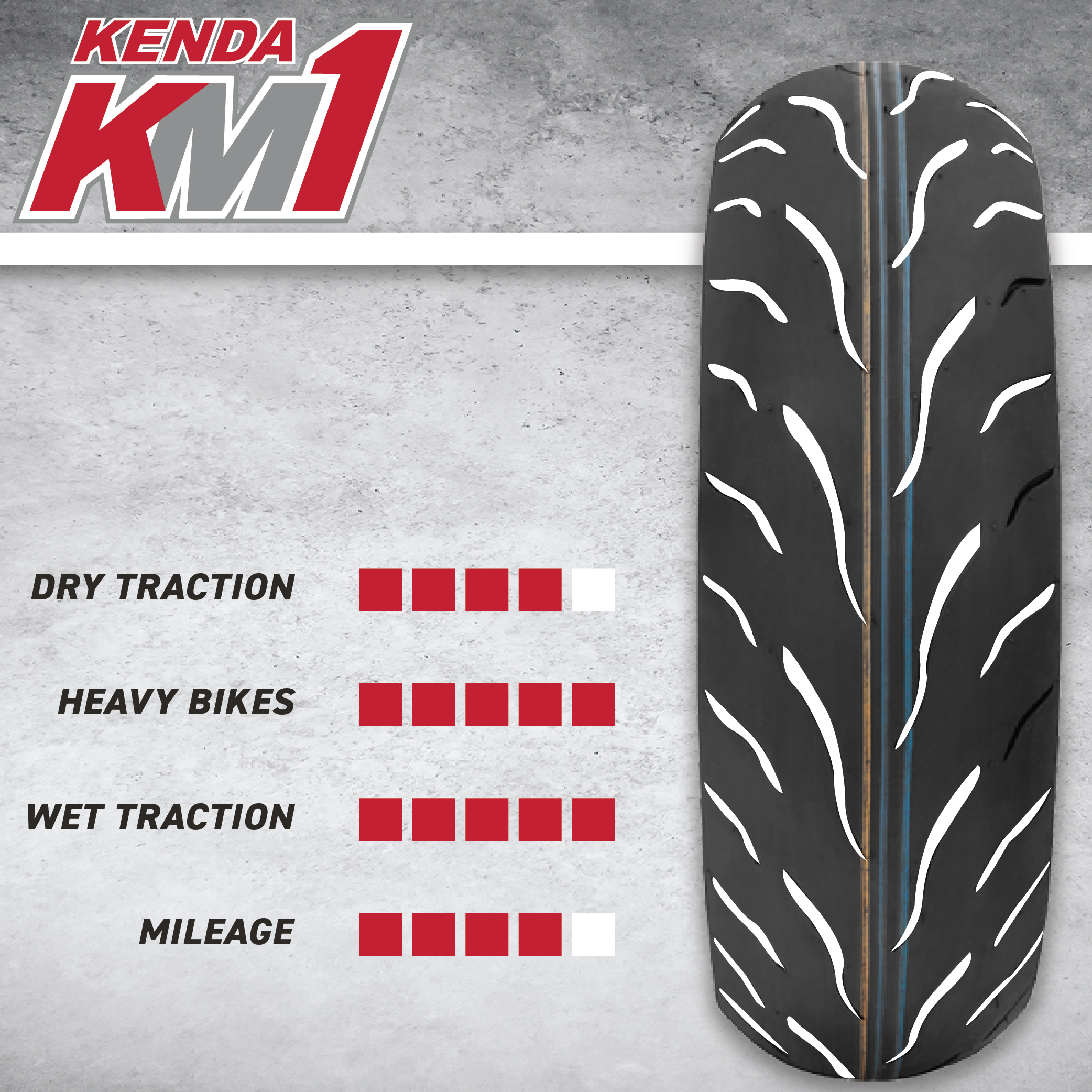 Kenda KM1 180/55ZR17 Sport Touring Motorcycle Tire 73W w/ Keychain