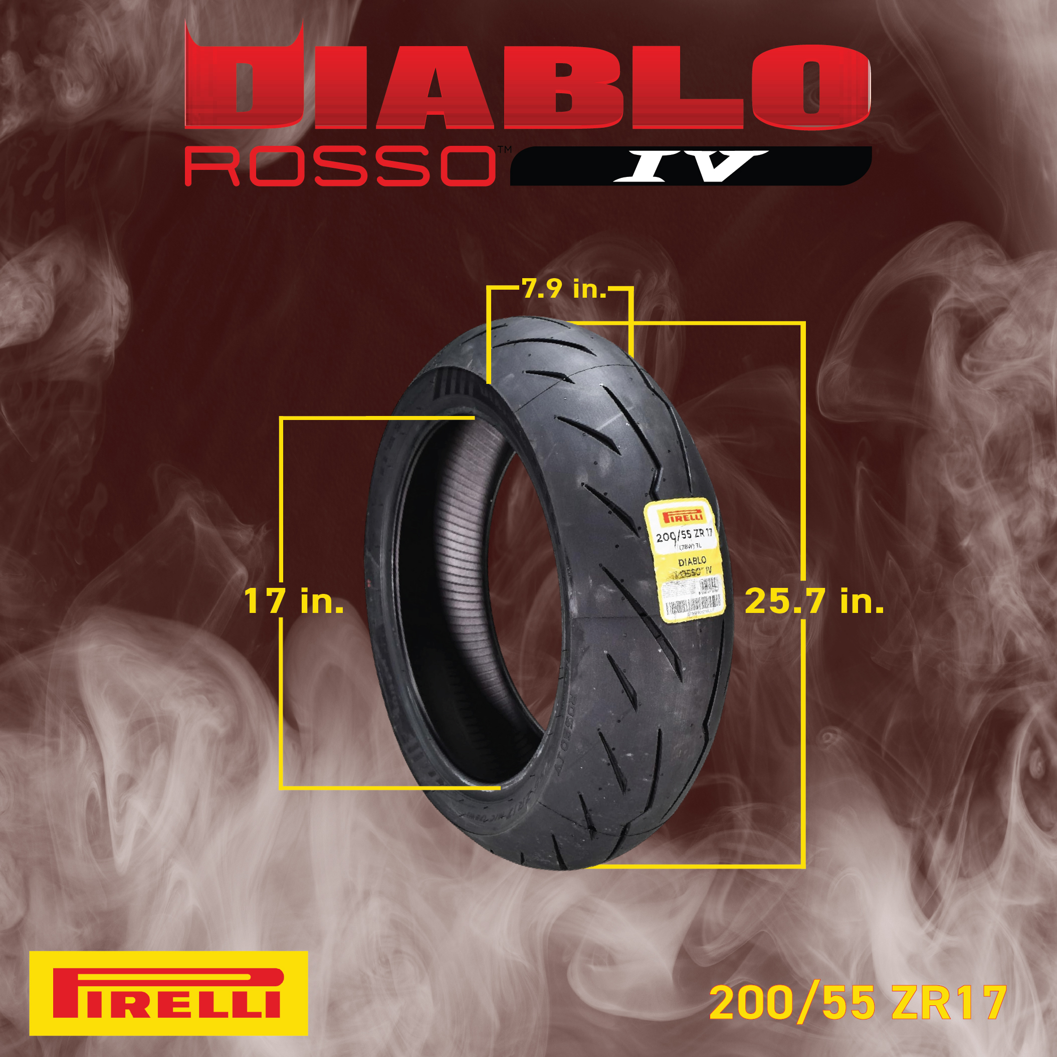Pirelli Diablo Rosso IV Street Sport 120/70ZR17 200/55ZR17