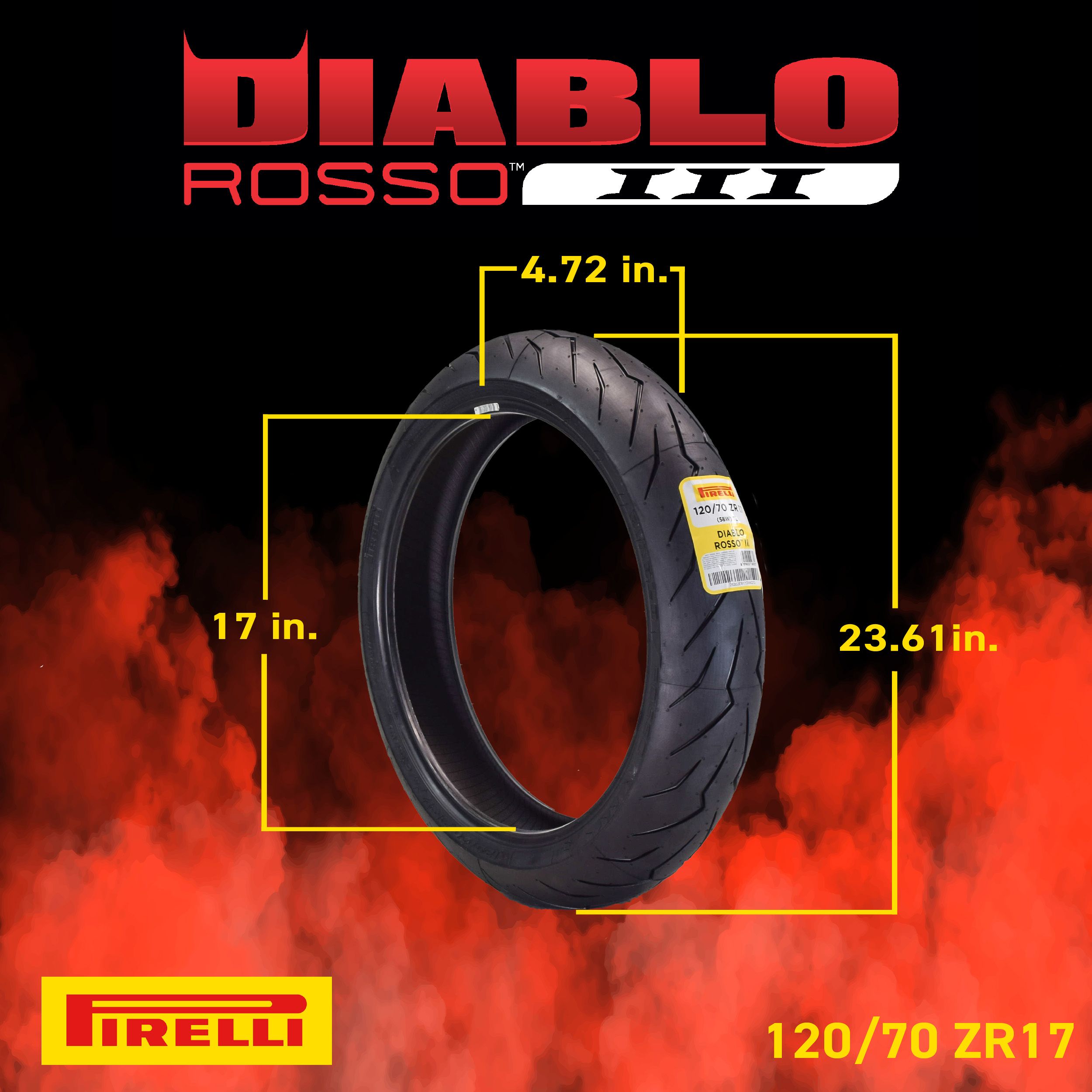 Pirelli Diablo Rosso III 120/70 ZR17 & 190/55 ZR17 Motorcycle