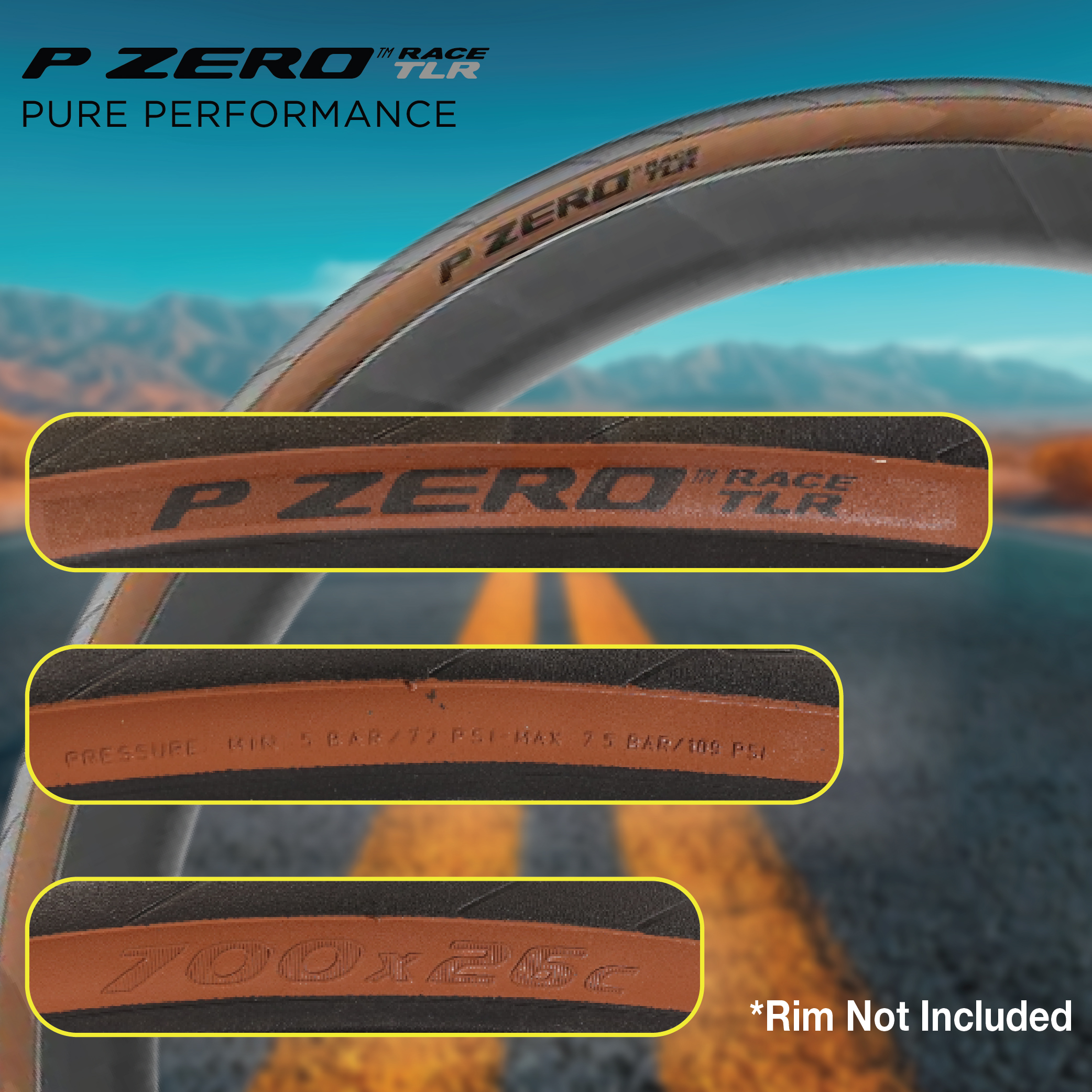 Pirelli P ZERO Race TLR Classic 26-622 (700x26c) Bicycle Tires w