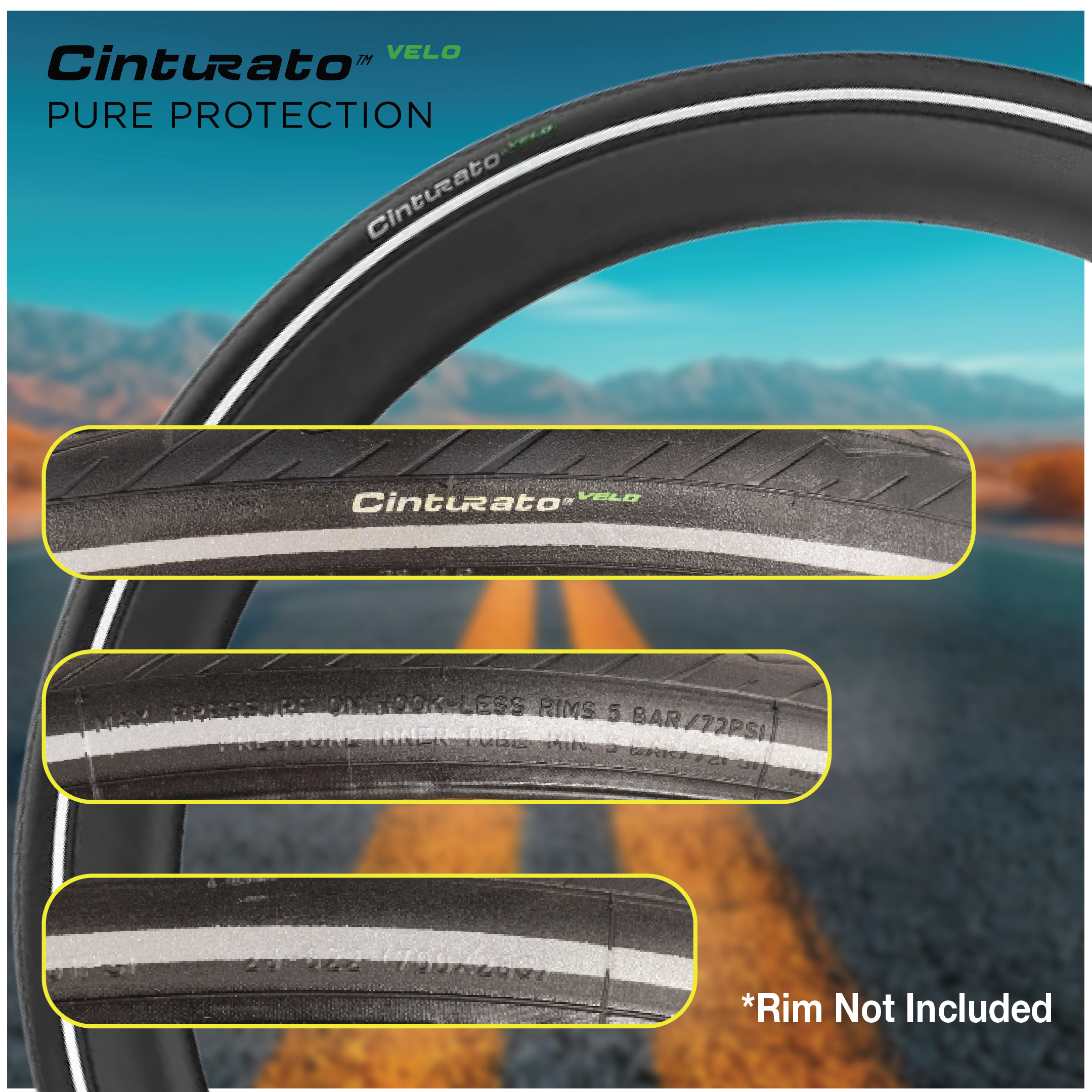Striscia Riflettente Pirelli Cinturato Velo TLR Per Copertone 28-622 (28 X 1,1)