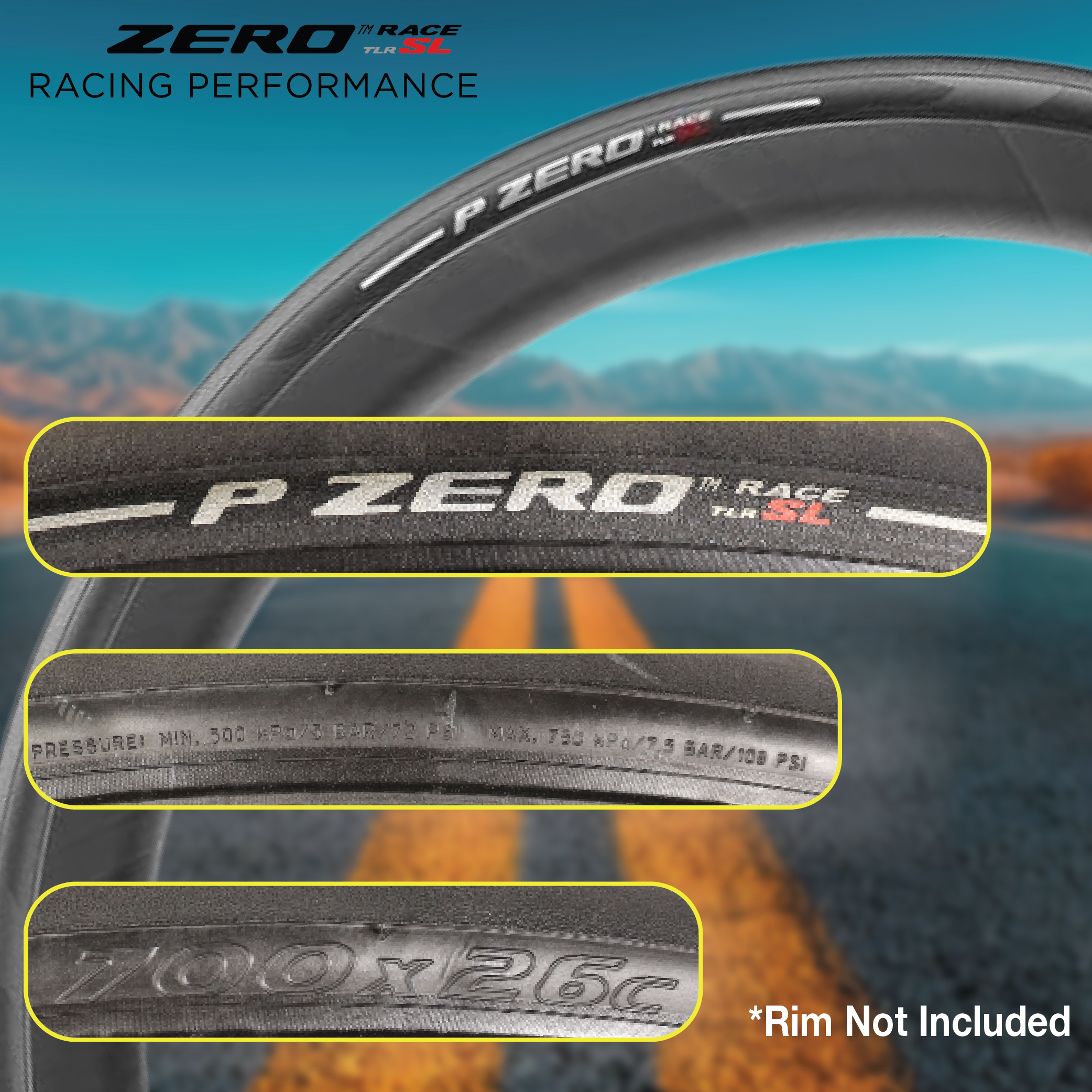 Pirelli P ZERO Race TLR SL 26-622 (700 x 26c) Bicycle Tires w 