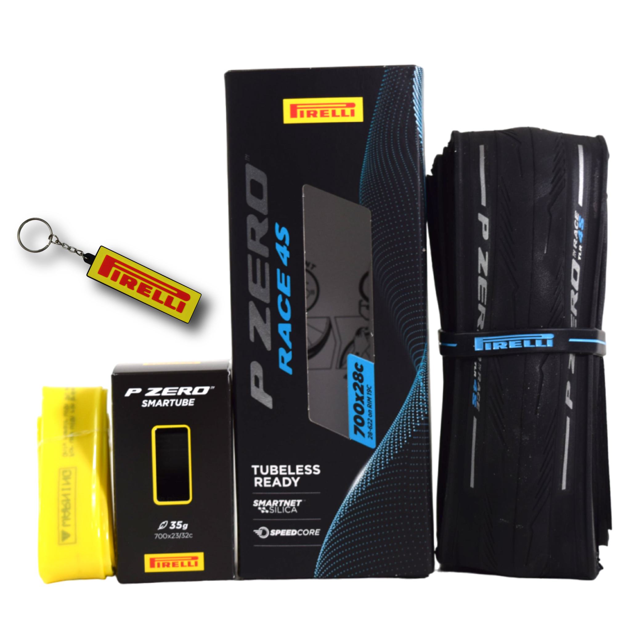 Juego de neumáticos y tubo inteligente Pirelli P ZERO 4S 28-622 23/32-622 700C con llavero - Imagen 1 de 9