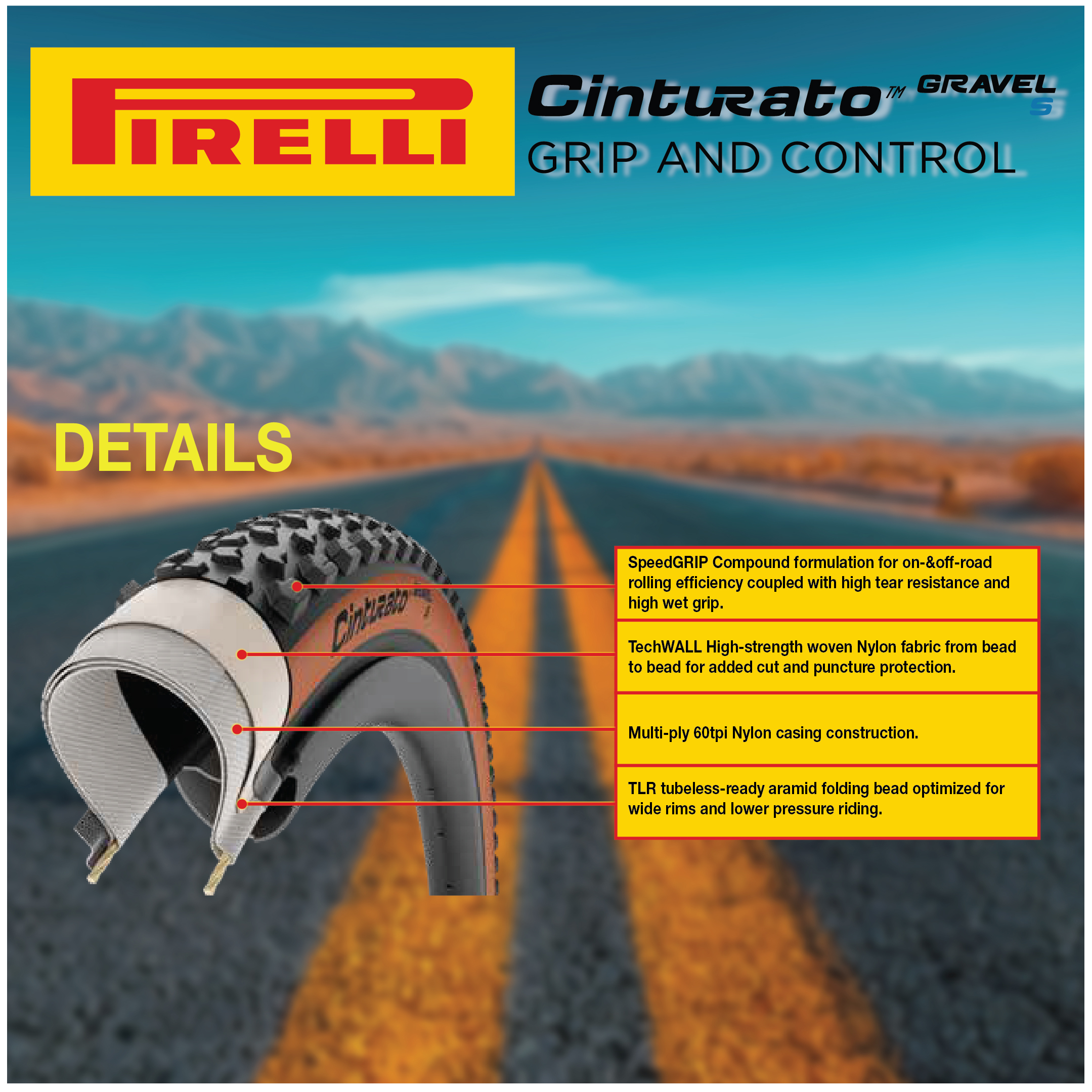 Pirelli Cinturato Gravel S Classic 40-622 Reifen & 45-622 Schlauch mit Schlüsselanhänger - Bild 3 von 9