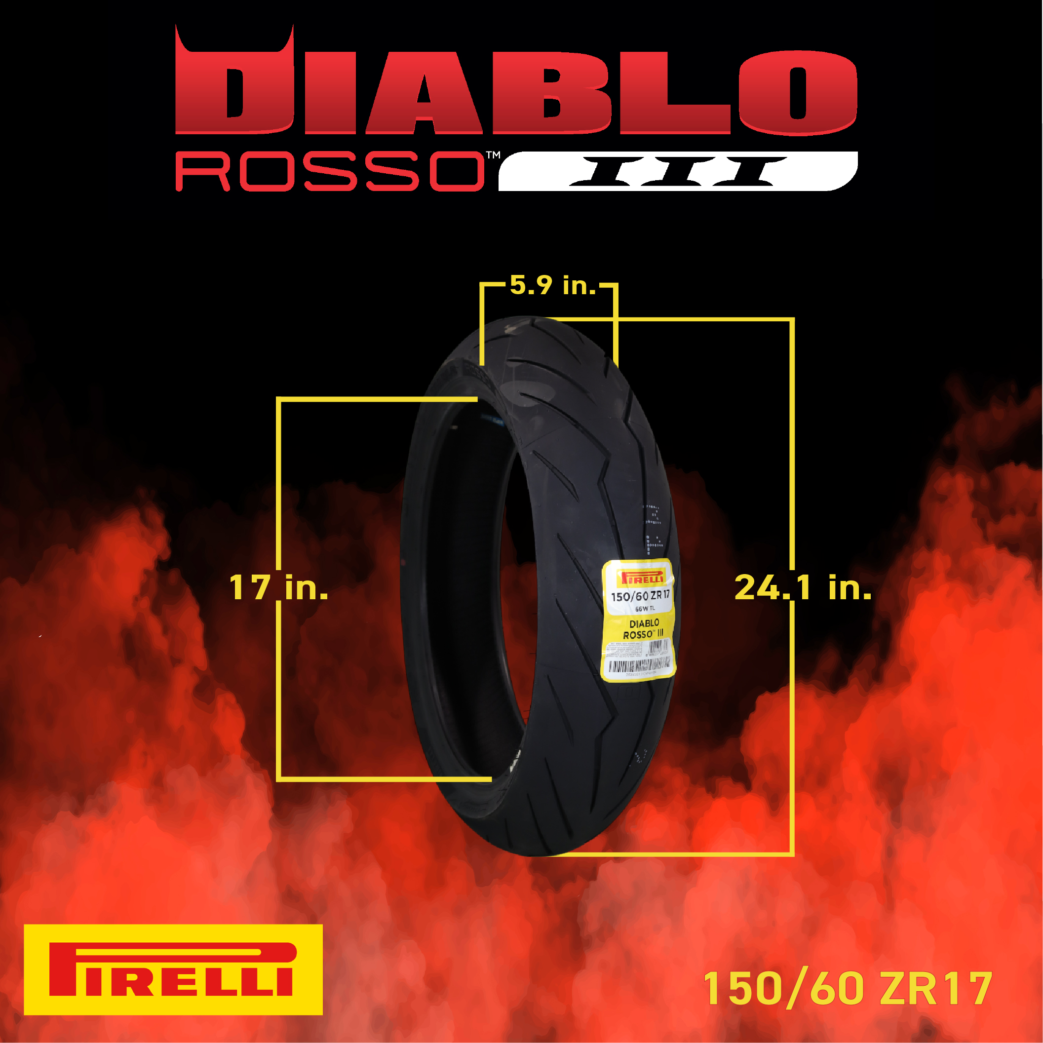 Pirelli Diablo Rosso III 110/70 ZR17 & 150/60 ZR17 Motorcycle