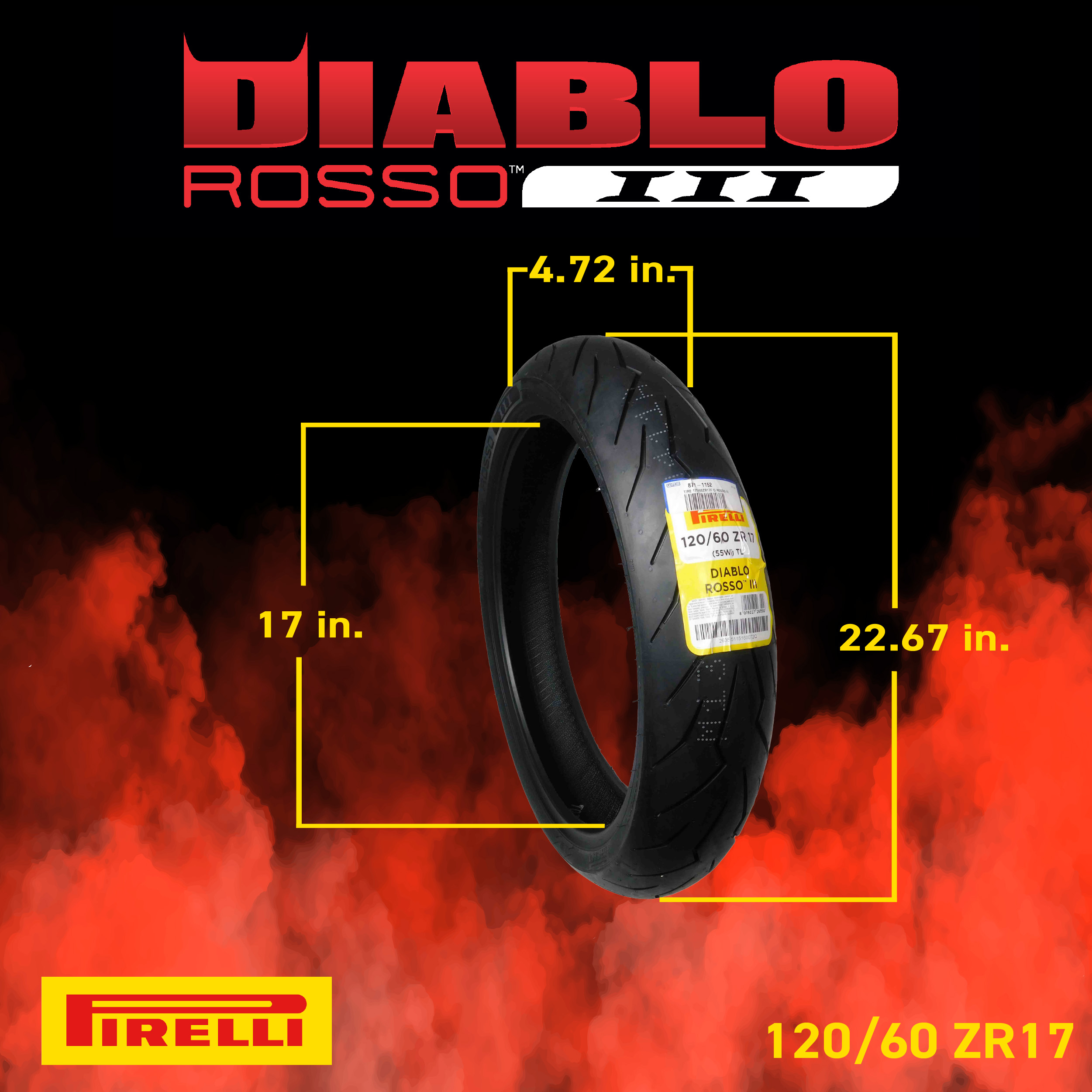 Pirelli Diablo Rosso III 120/60 ZR17 & 180/55 ZR17 Motorcycle