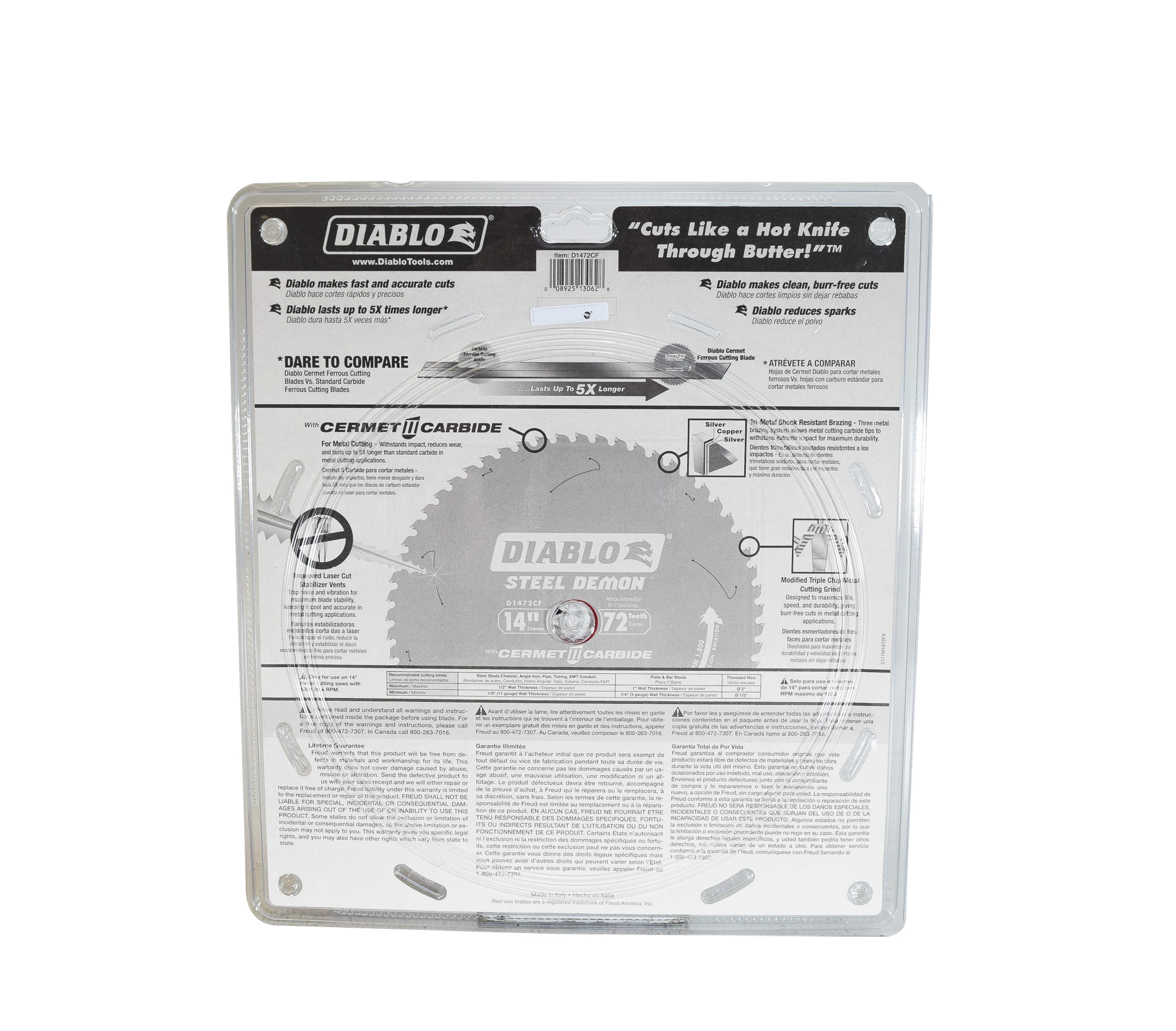 Diablo D1472CF 14" 72 Zähne Cermet II Metalle & Edelstahl Kreissägeblatt - Bild 5 von 5