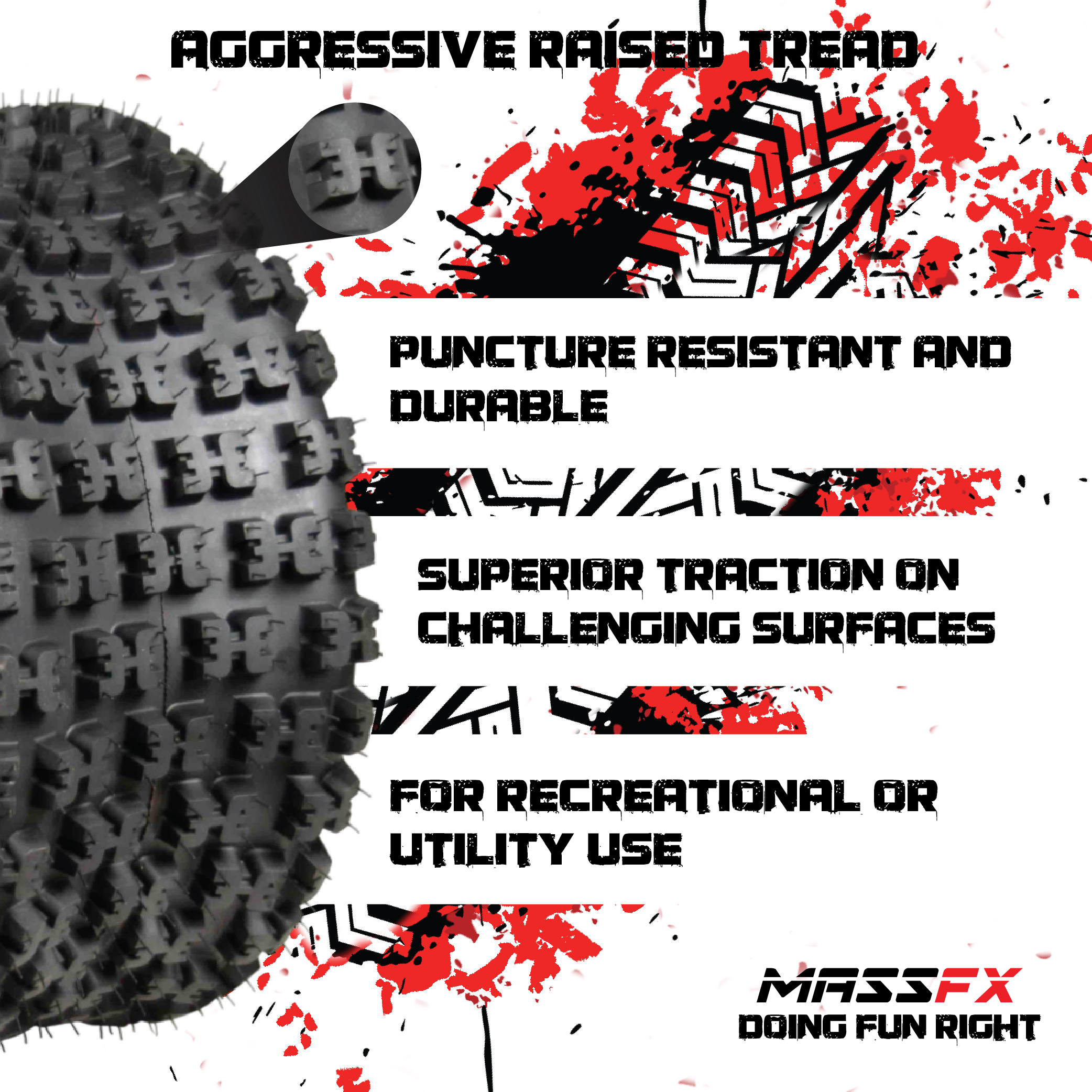 Massfx 20x10 9 Dual Compound Rear Tire For Off Road