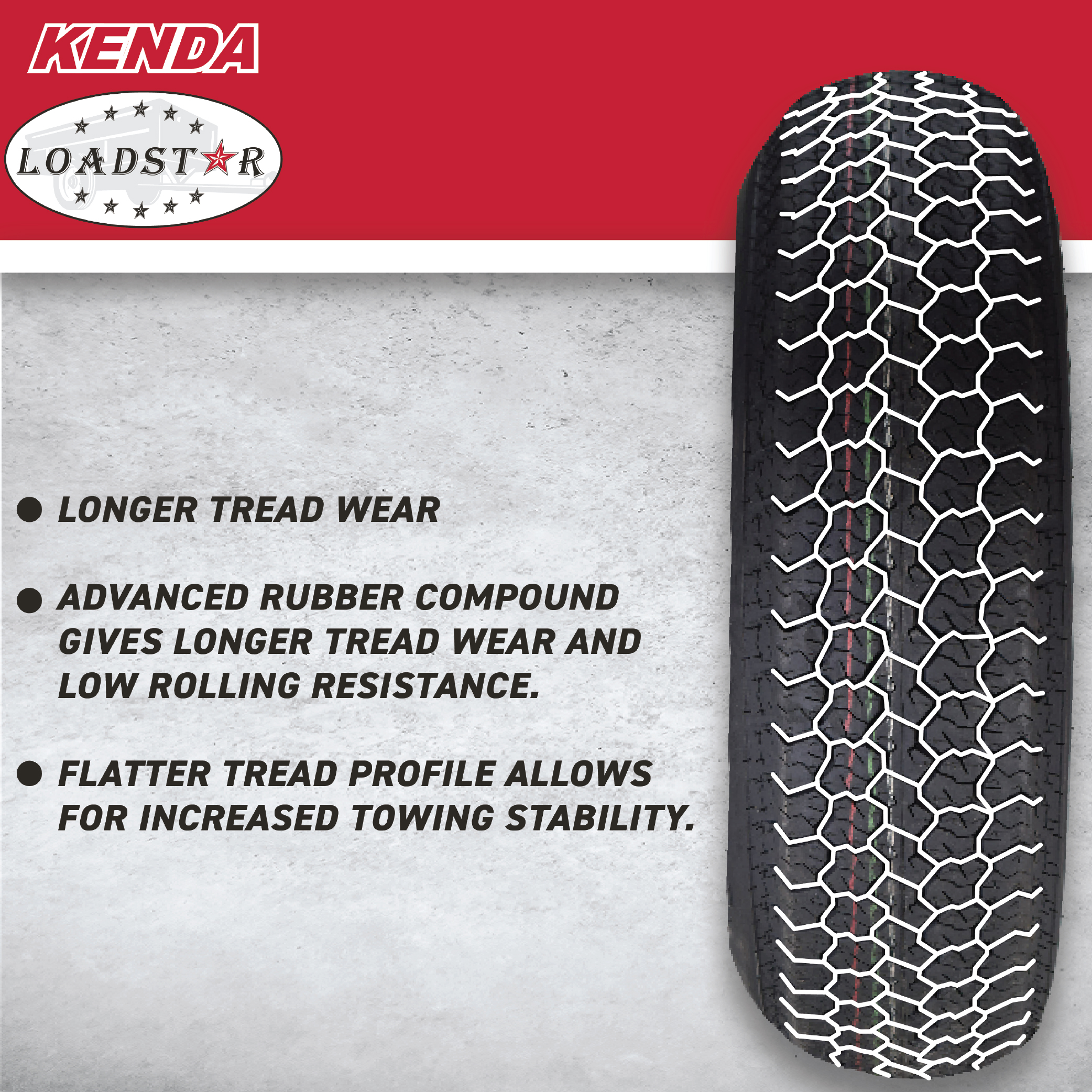 Kenda K371 4.80/4.00-8 Loadstar Trailer Tire - Utility/Cargo/Boat