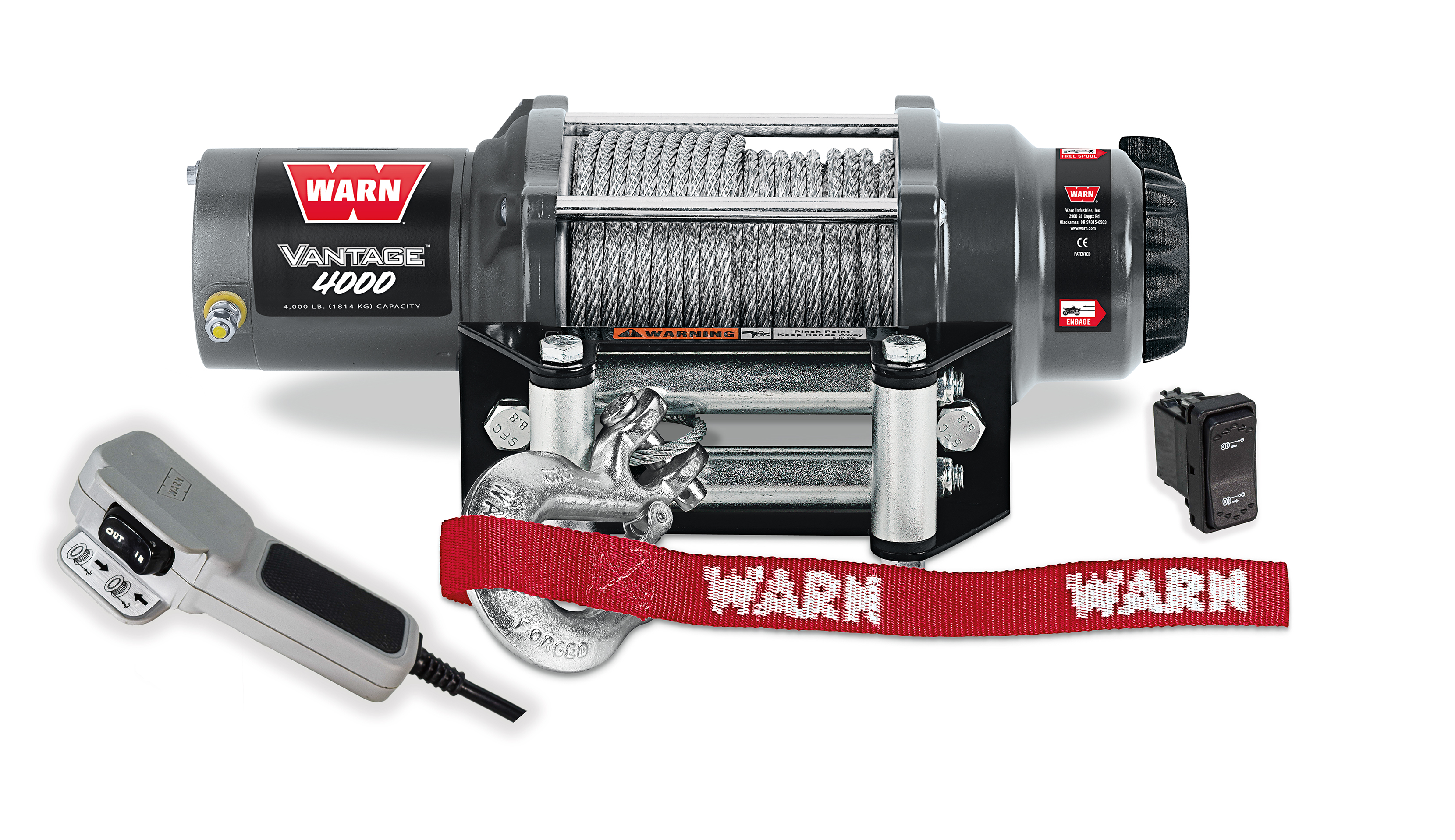 WARN VANTAGE 4000 12 Volt DC Powered Electric ATV Winch 4000